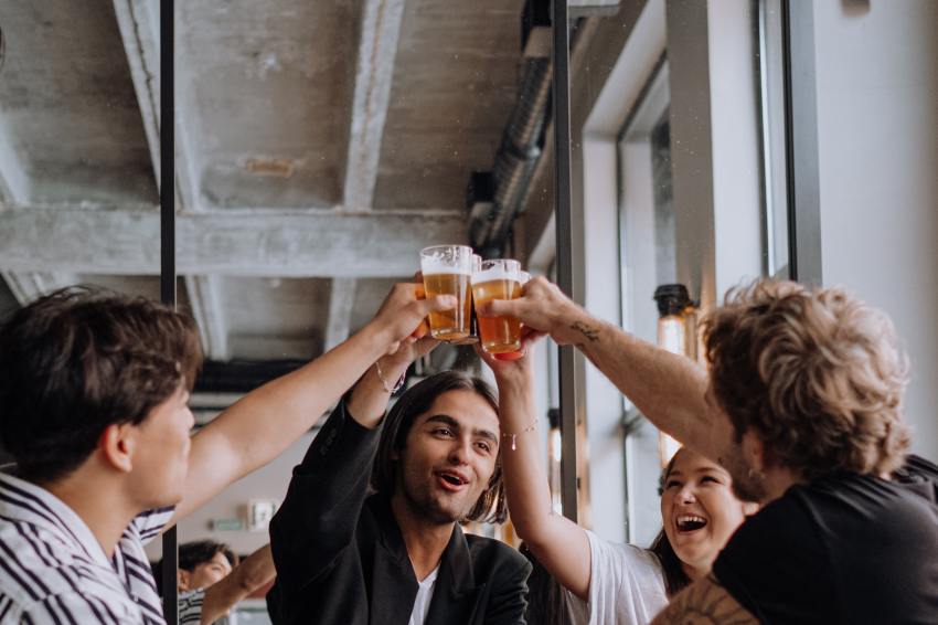 Group Of Young People Making A Toast