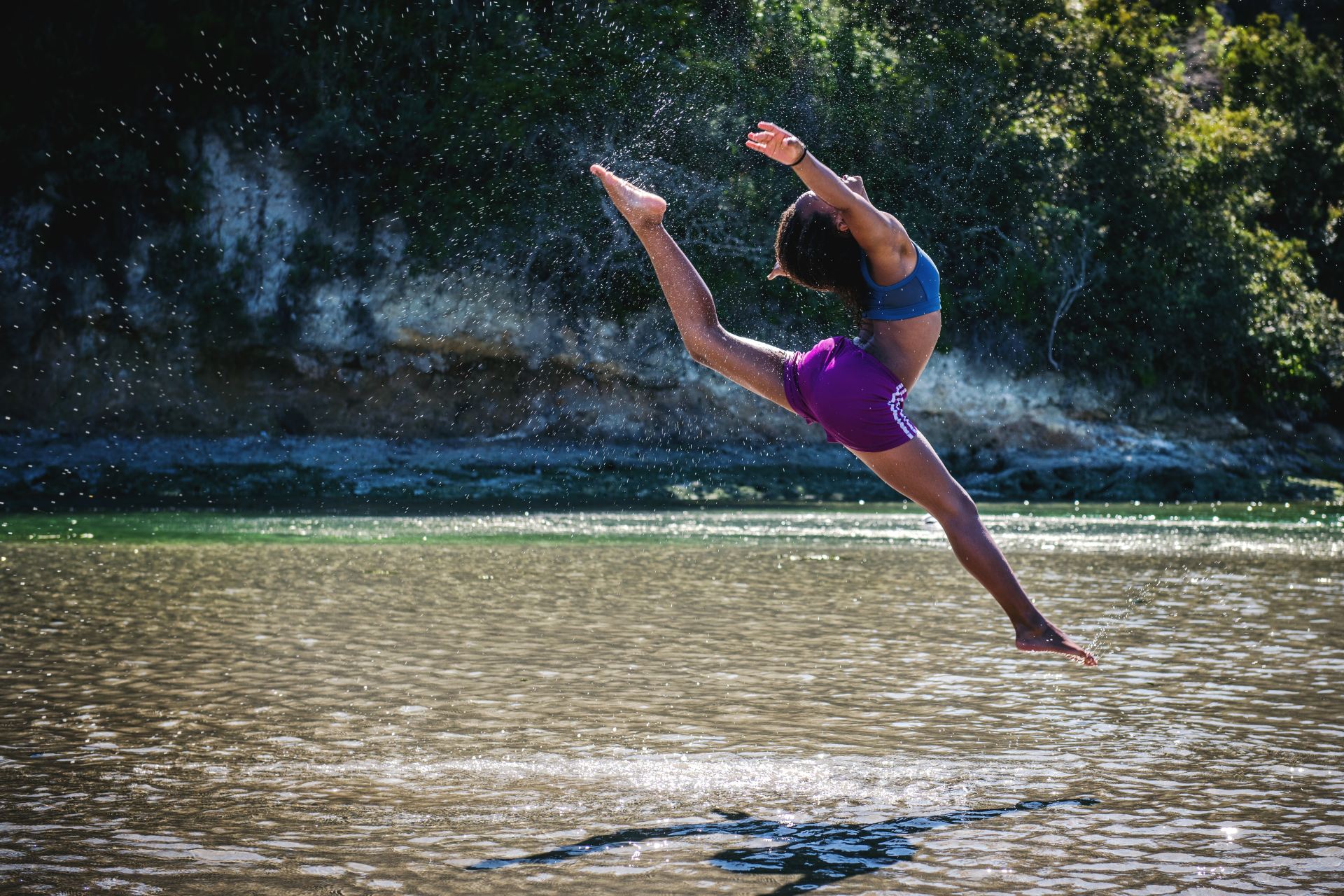 woman jumping