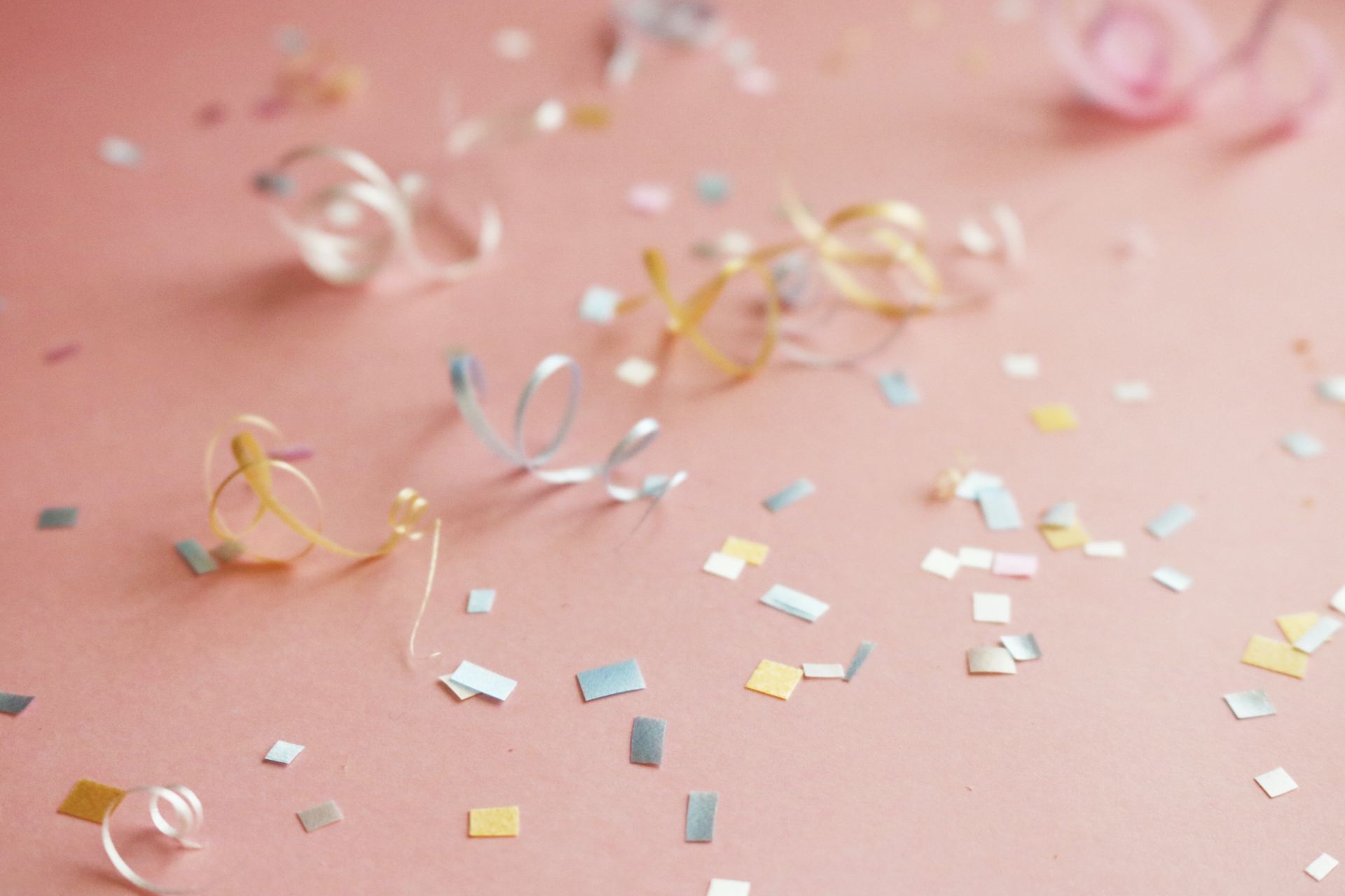 assorted-color confetti on floor