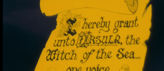 The scroll in 'The Little Mermaid' 