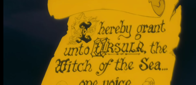 The scroll in 'The Little Mermaid' 