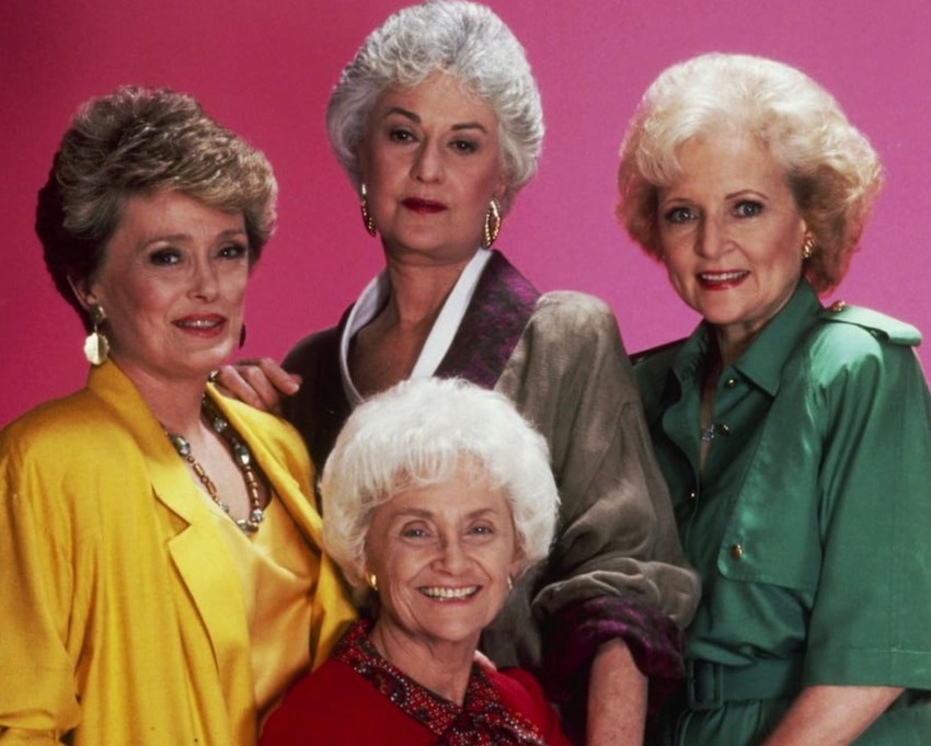 Estelle Getty, Rue McClanahan, Bea Arthur, and Betty White in The Golden Girls (1985)