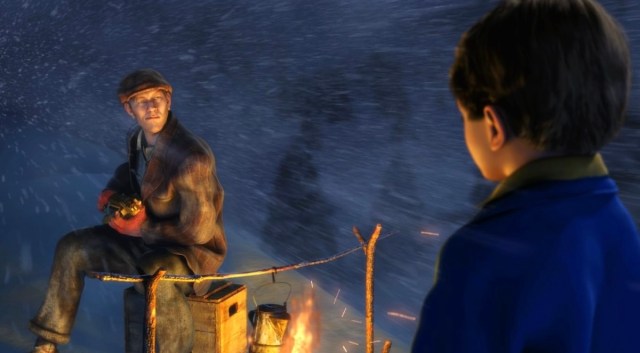 Tom Hanks, Daryl Sabara, and Josh Hutcherson in The Polar Express (2004)