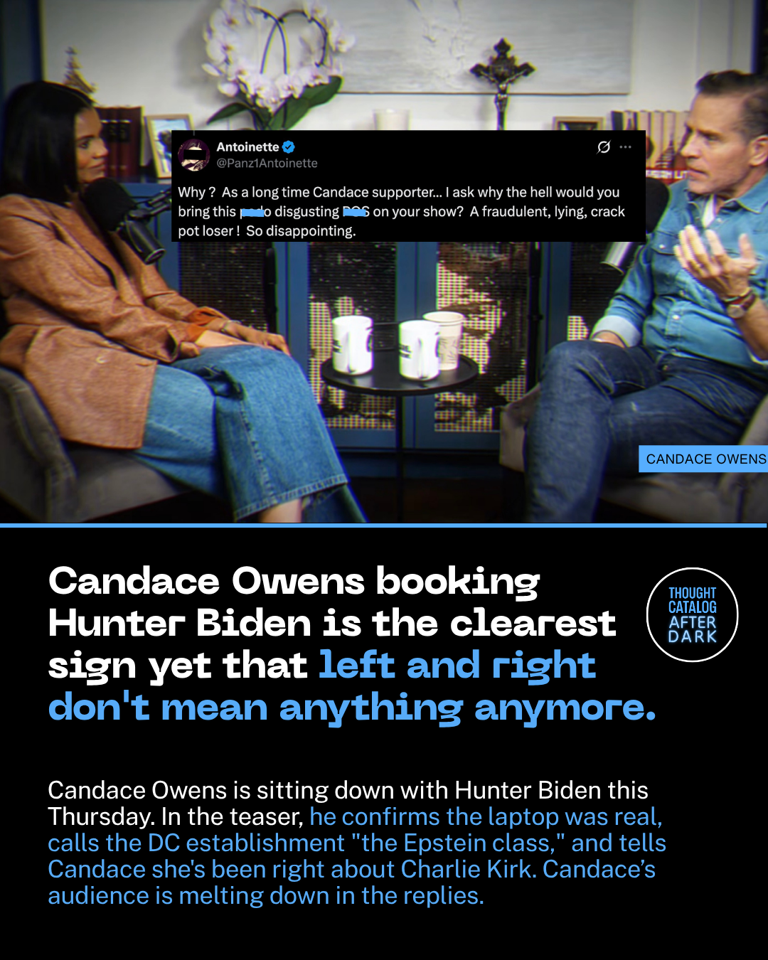 Hunter Biden Addresses the Laptop, His Addiction, and Charlie Kirk's Assassination on Candace Owens' Show