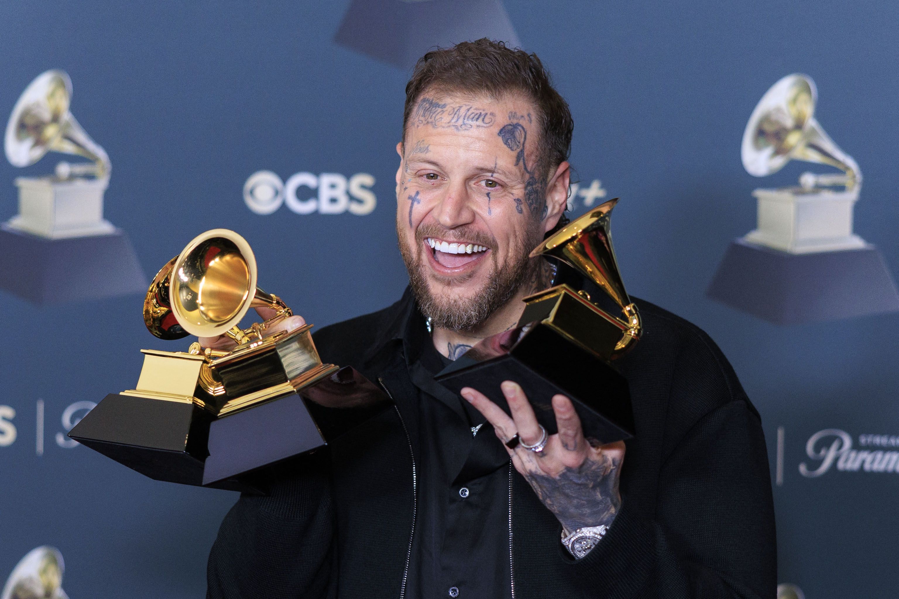 Jelly Roll in the press room at the 68th Annual Grammy Awards at Crypto.com Arena in Los Angeles