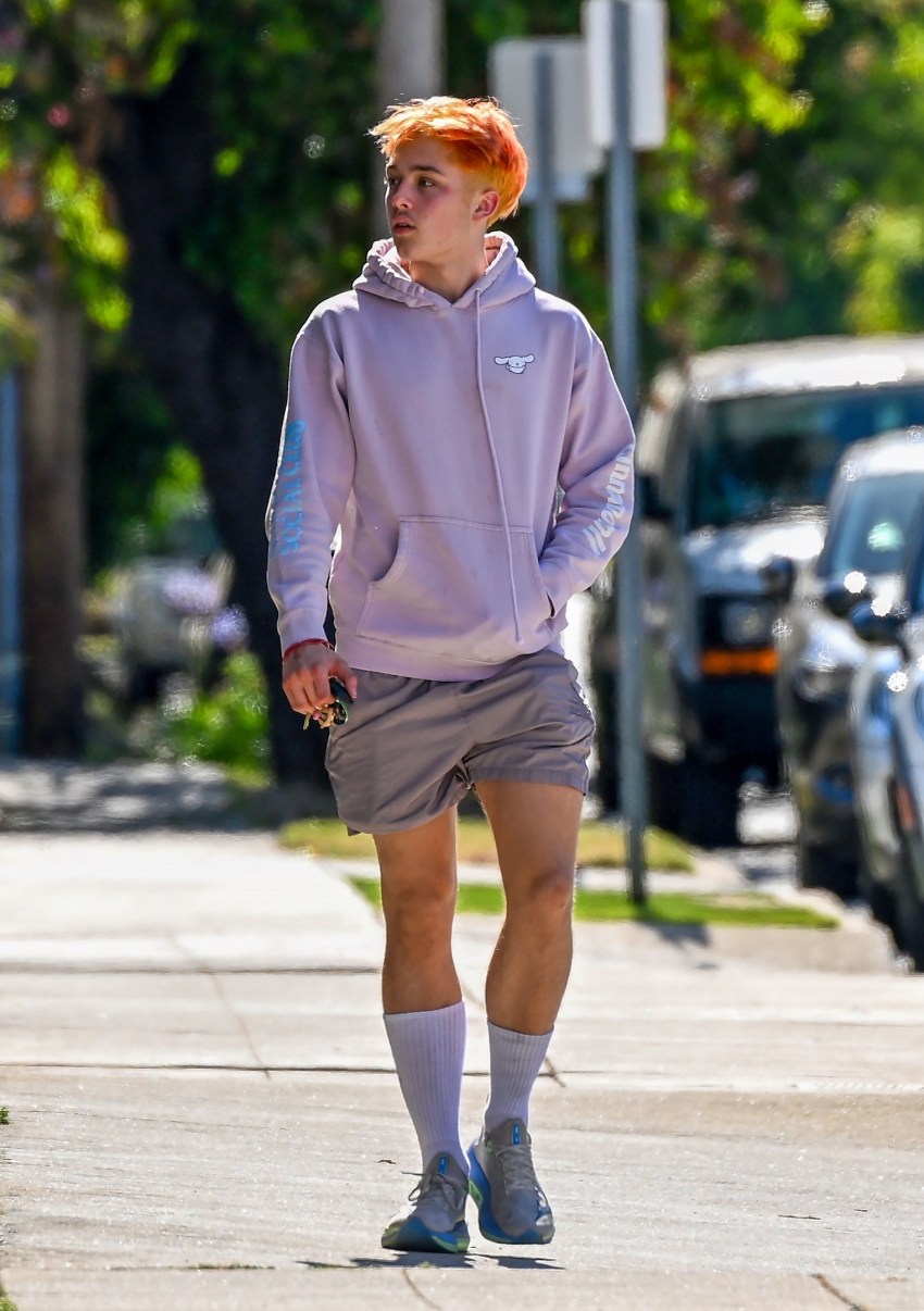 Vivienne Jolie-Pitt and twin brother Knox Jolie-Pitt outside a bookstore in Santa Monica, California