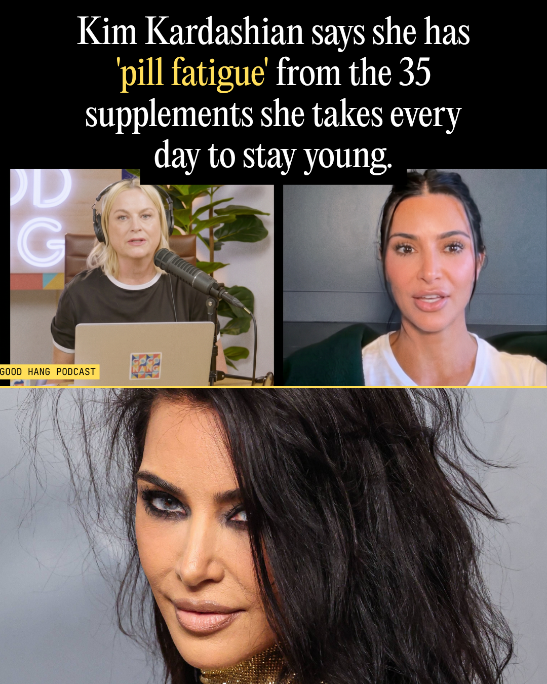 Kim Kardashian Says She Has 'Pill Fatigue' from the 35 Supplements She Takes Every Day to Stay Young