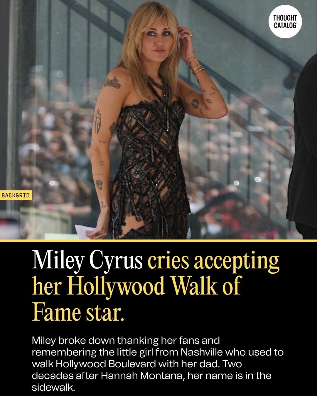 Miley Cyrus Cries Accepting Her Hollywood Walk of Fame Star.