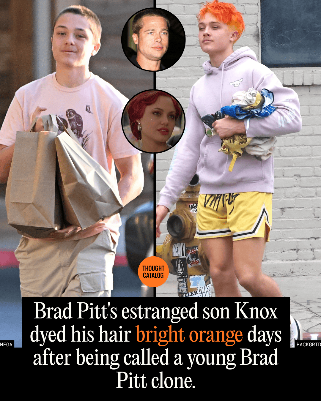 Brad Pitt's Estranged Son Knox Dyed His Hair Bright Orange Days After Being Called a Young Brad Pitt Clone