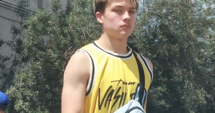 Knox Leon Jolie-Pitt wearing a Team Vasileus shirt and boxing shorts leaving a Muay Thai training session in Los Angeles