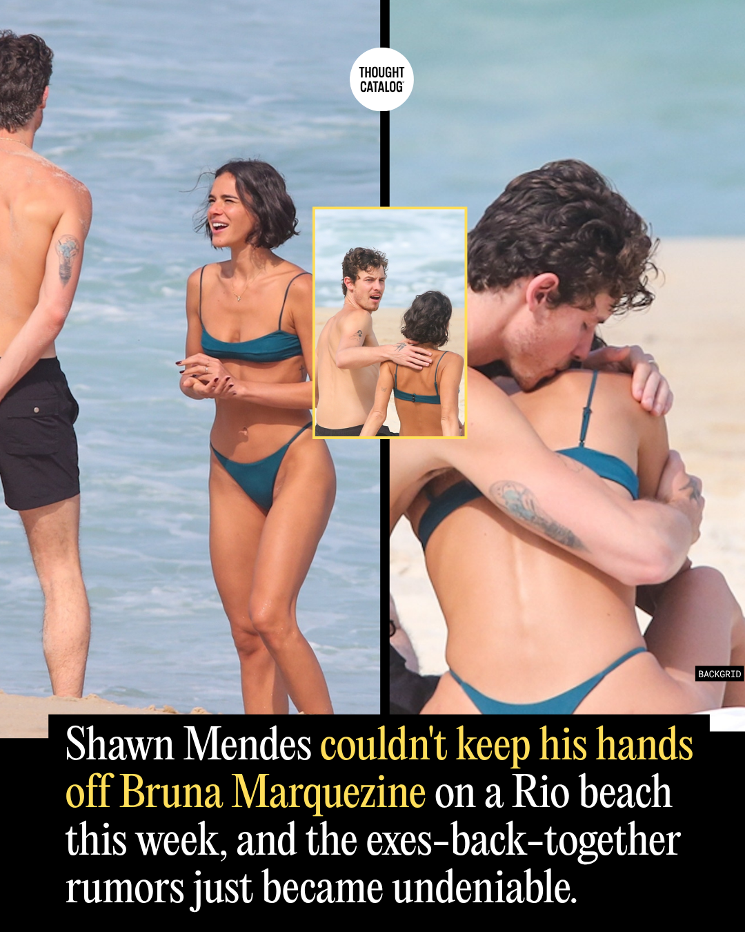 Shawn Mendes Couldn't Keep His Hands Off Bruna Marquezine on a Rio Beach This Week, and the Exes-Back-Together Rumors Just Became Undeniable.
