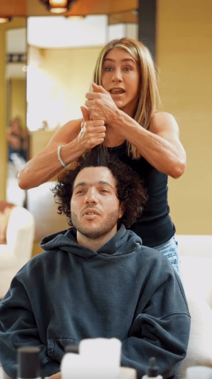 Jennifer Aniston, Selena Gomez, and Benny Blanco together in a LolaVie promotional video
