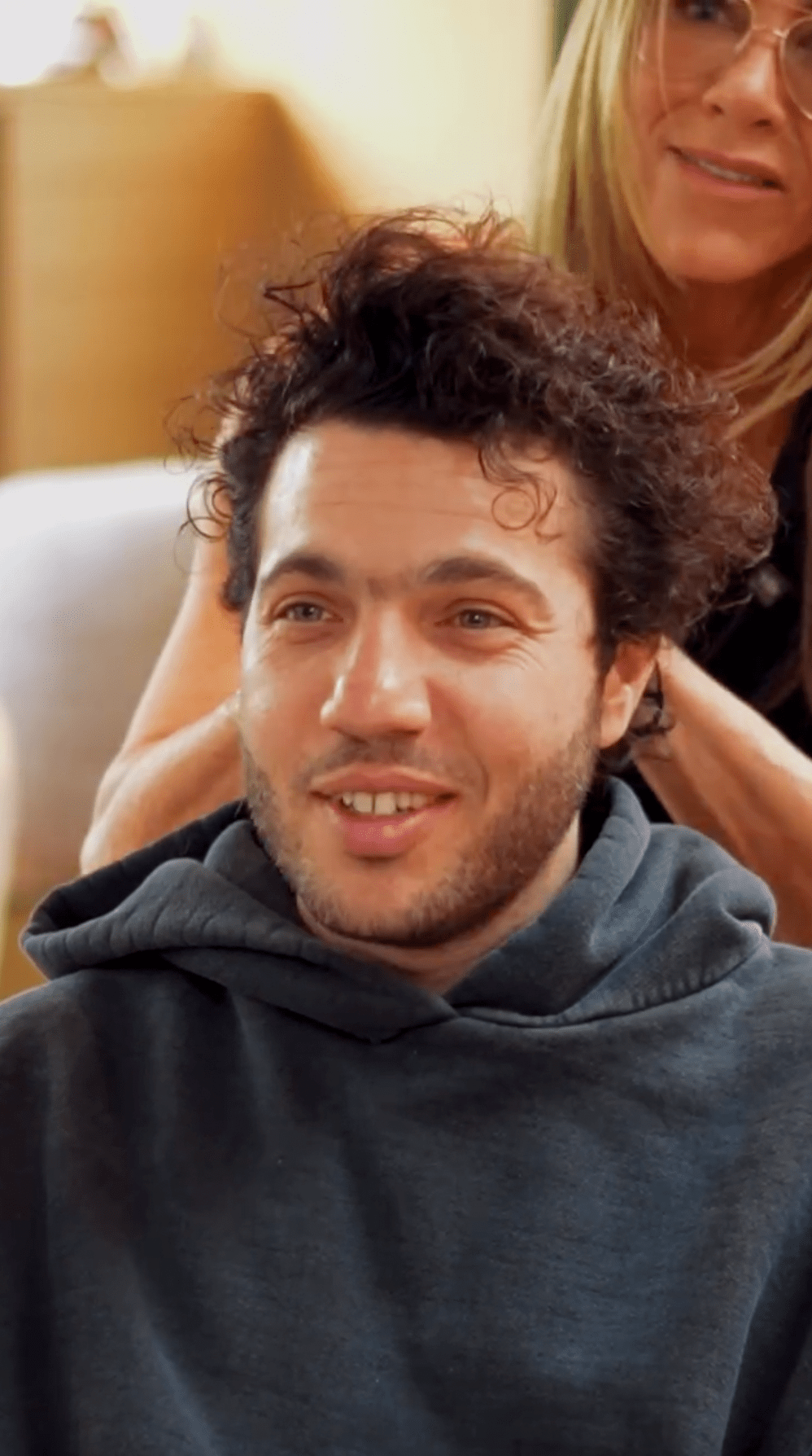 Jennifer Aniston, Selena Gomez, and Benny Blanco together in a LolaVie promotional video