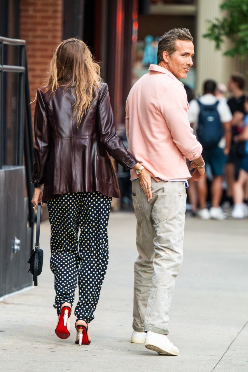 Blake Lively grabbing Ryan Reynolds' butt while walking together in New York City