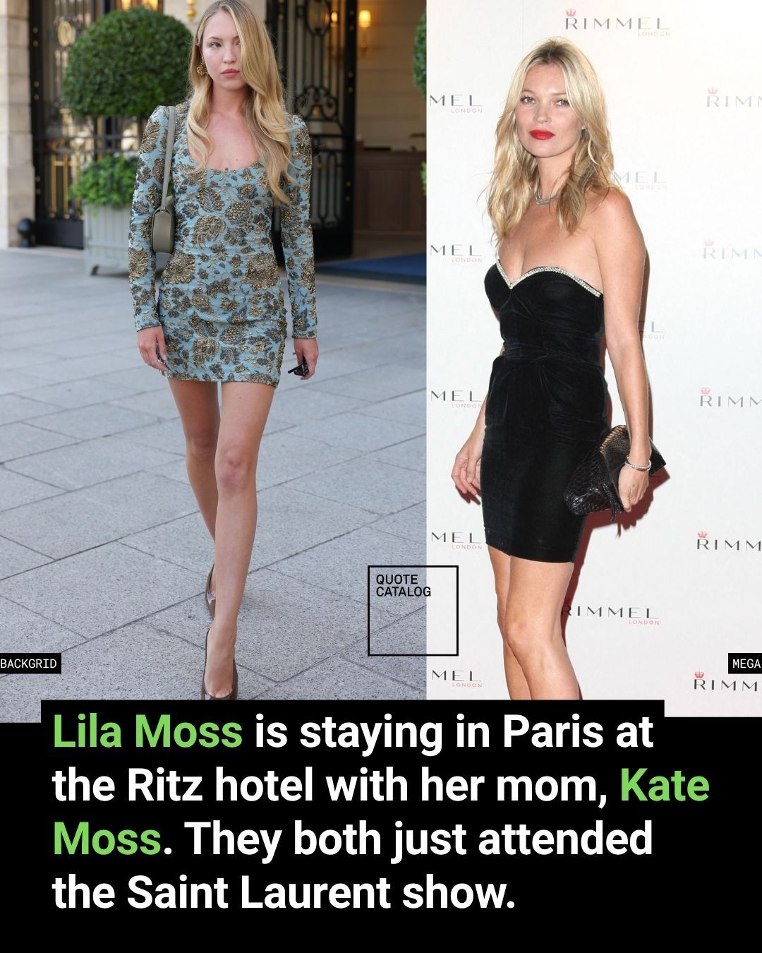 Lila Moss Is in Paris with Her Mom, Kate Moss. They Both Just Attended the Saint Laurent Show