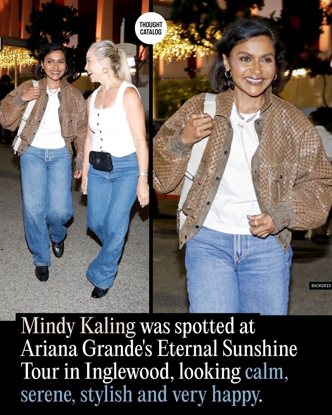 Mindy Kaling Was Spotted at Ariana Grande's Eternal Sunshine Tour in Inglewood, Looking Calm, Serene, Stylish and Very Happy