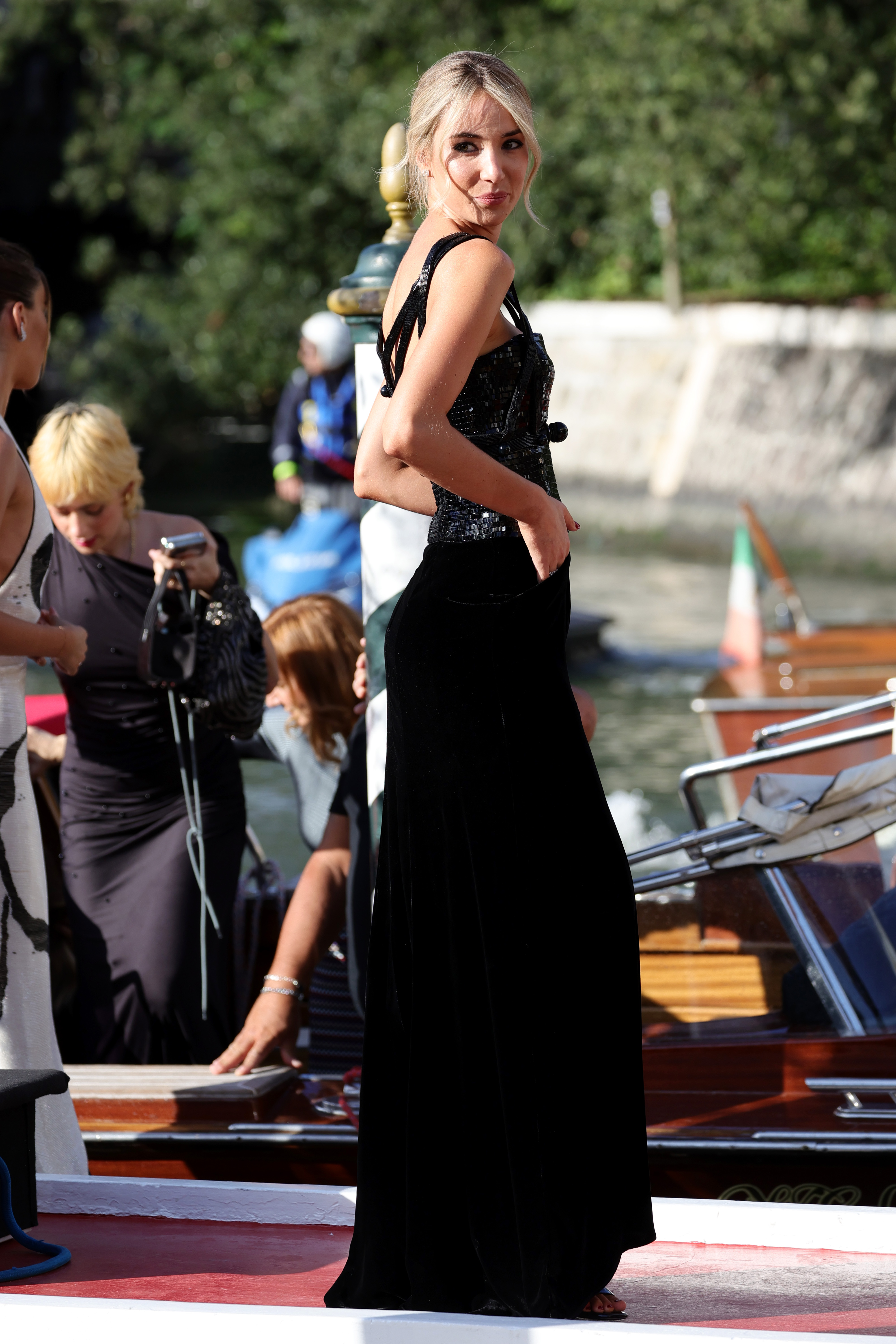 Click to open the image gallery Alice Campello arriving at the Hotel Excelsior pier at the Venice International Film Festival