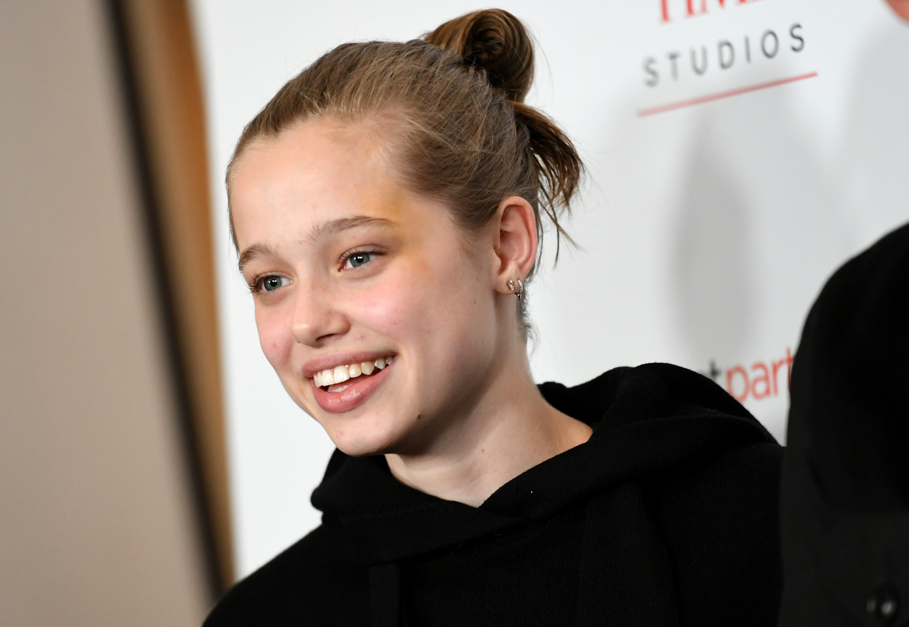 Click to open the image gallery Shiloh Jolie-Pitt at the Los Angeles premiere of MSNBC Films' "Paper & Glue: A JR Project" at the Museum of Tolerance in 2021