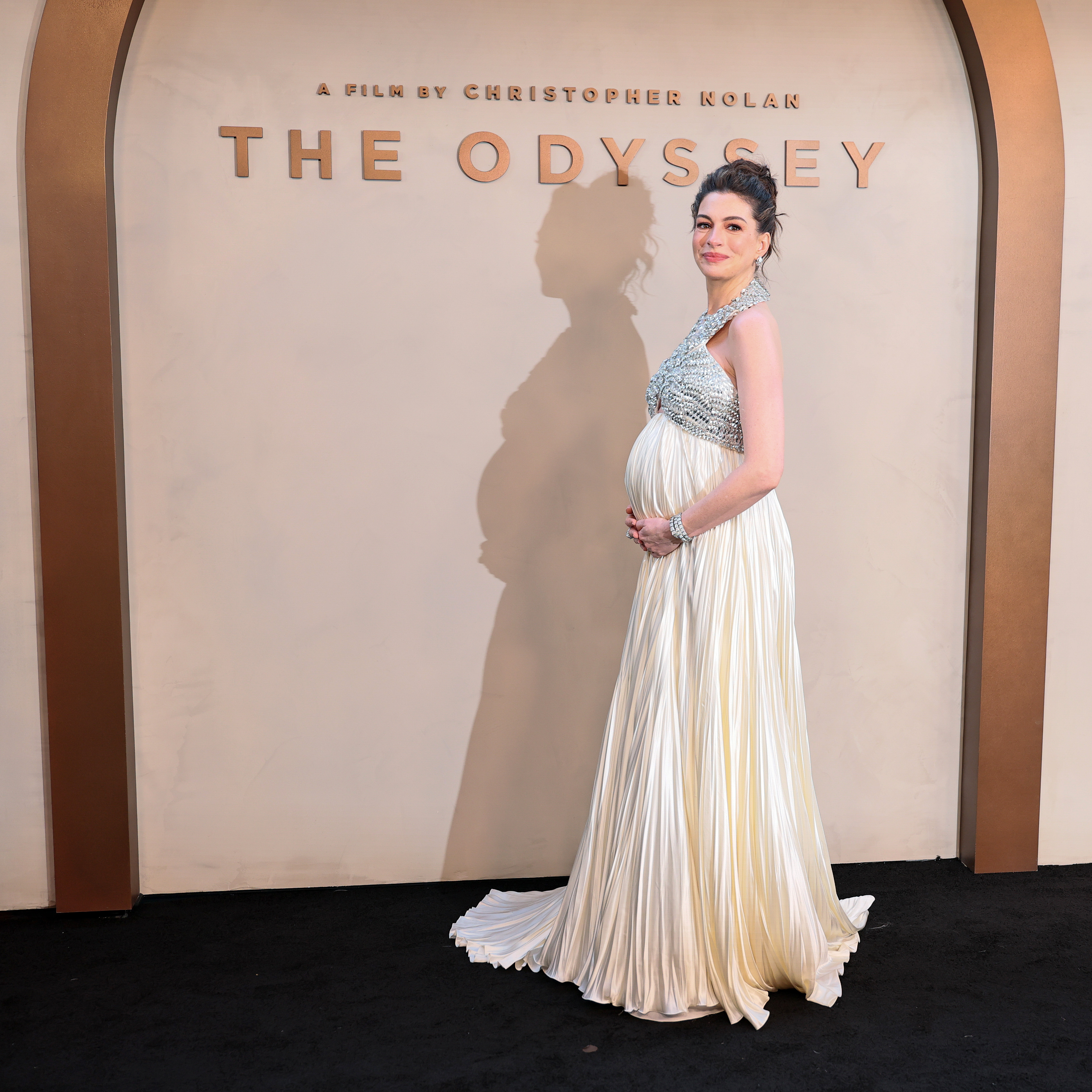 Anne Hathaway at the New York premiere of The Odyssey at AMC Lincoln Square Theater