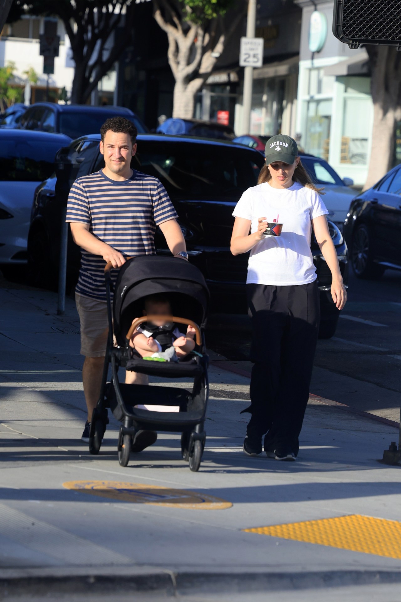 Ben Savage carrying his baby daughter while out in Los Angeles