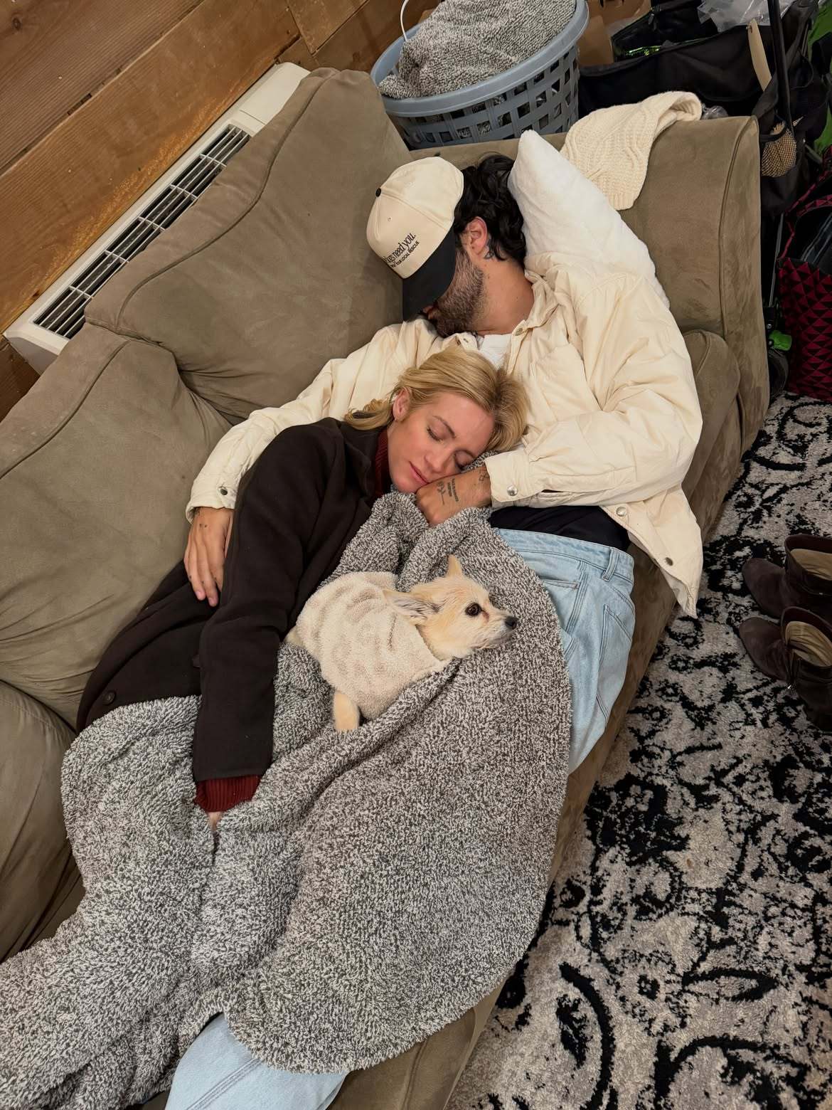 Brittany Snow and Hunter Moreno in a couples photo shared on Instagram