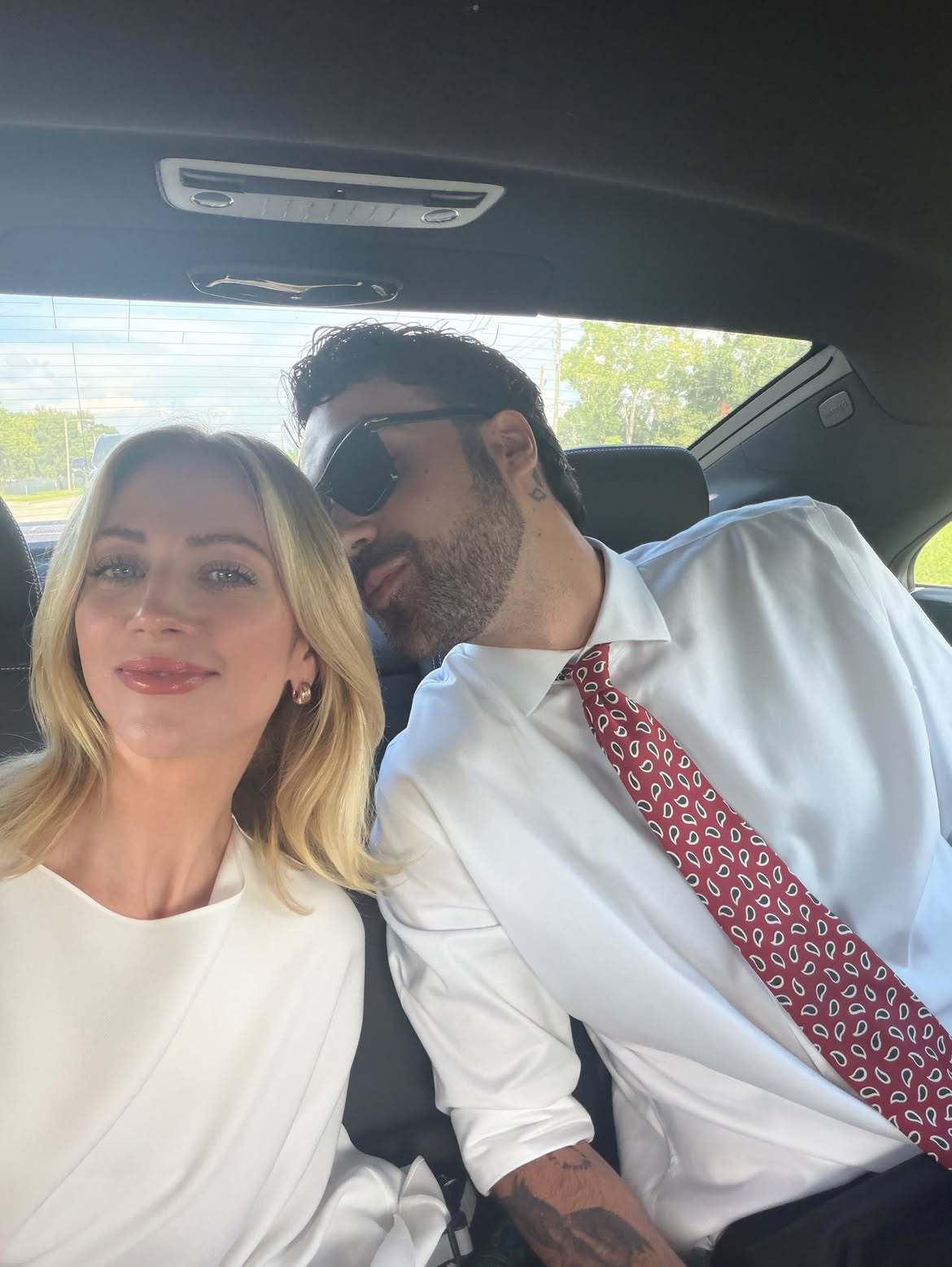 Brittany Snow and Hunter Moreno in a couples photo shared on Instagram
