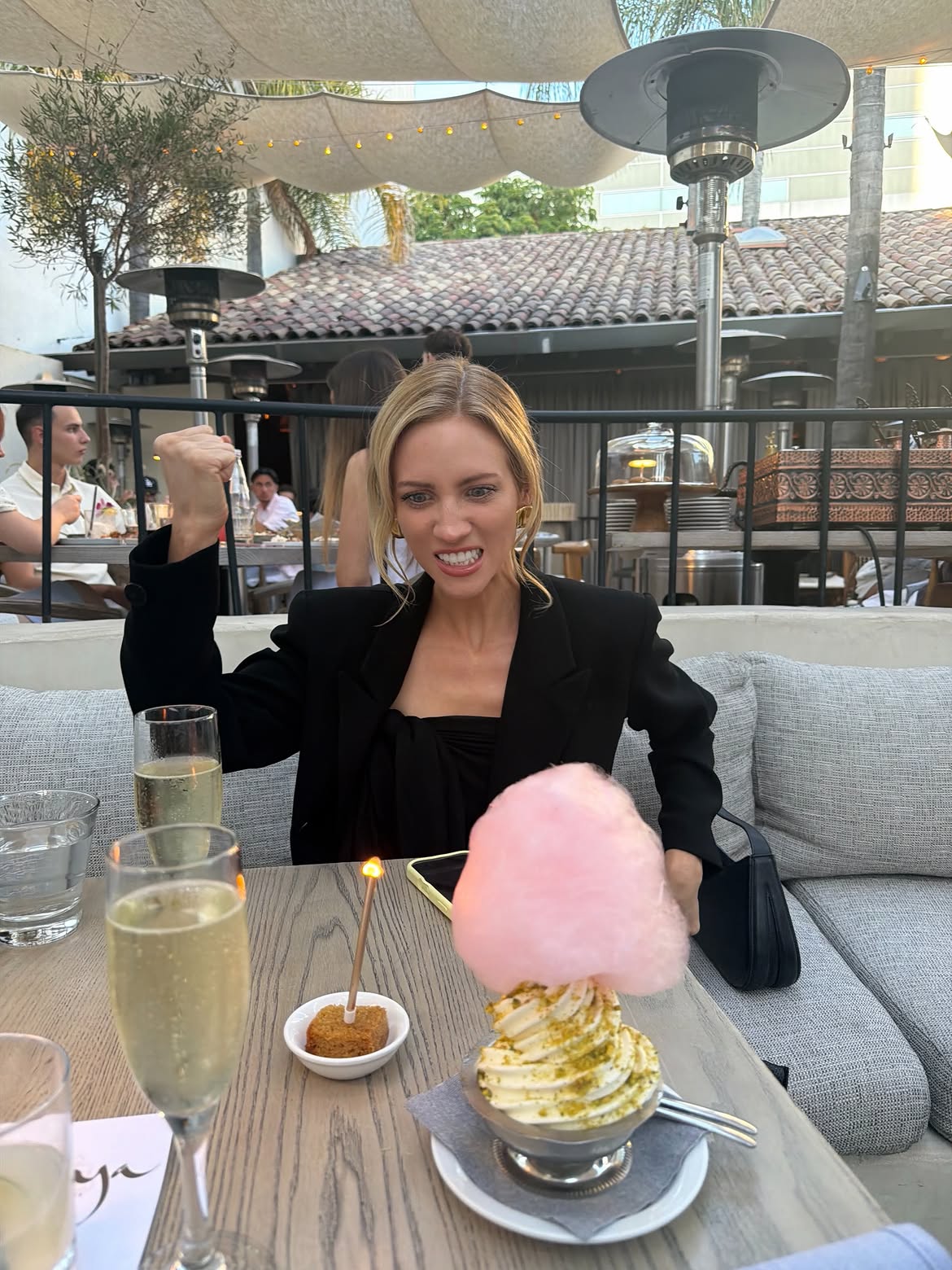 Click to open the image gallery Brittany Snow and Hunter Moreno in a cozy couples photo from her Instagram carousel