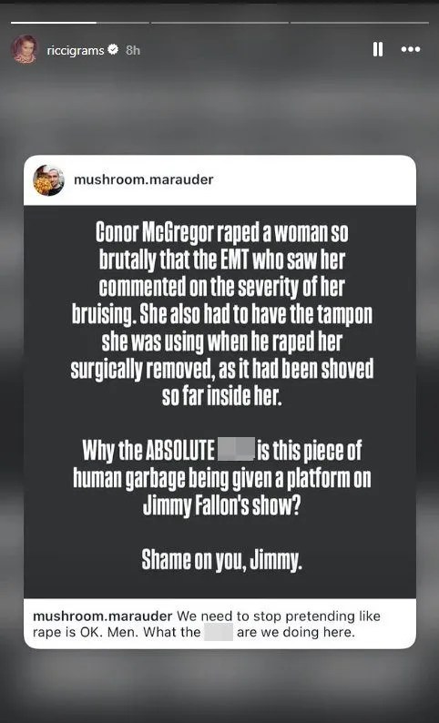 Christina Ricci in an Instagram post