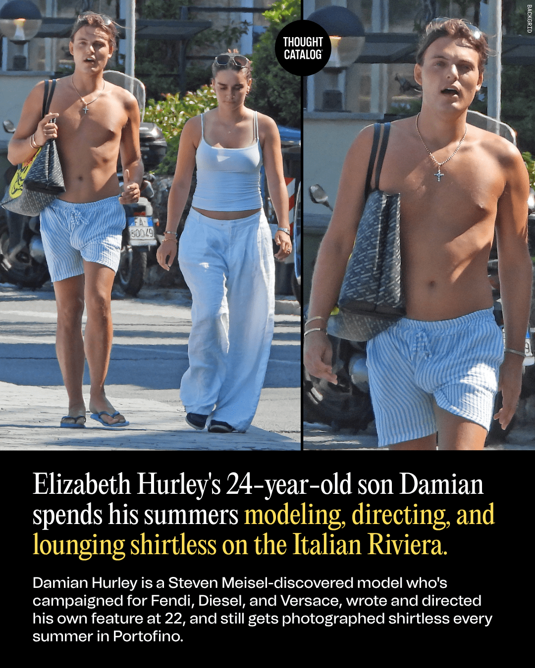 Elizabeth Hurley's 24-Year-Old Son Damian Spends His Summers Modeling, Directing, and Lounging Shirtless on the Italian Riviera