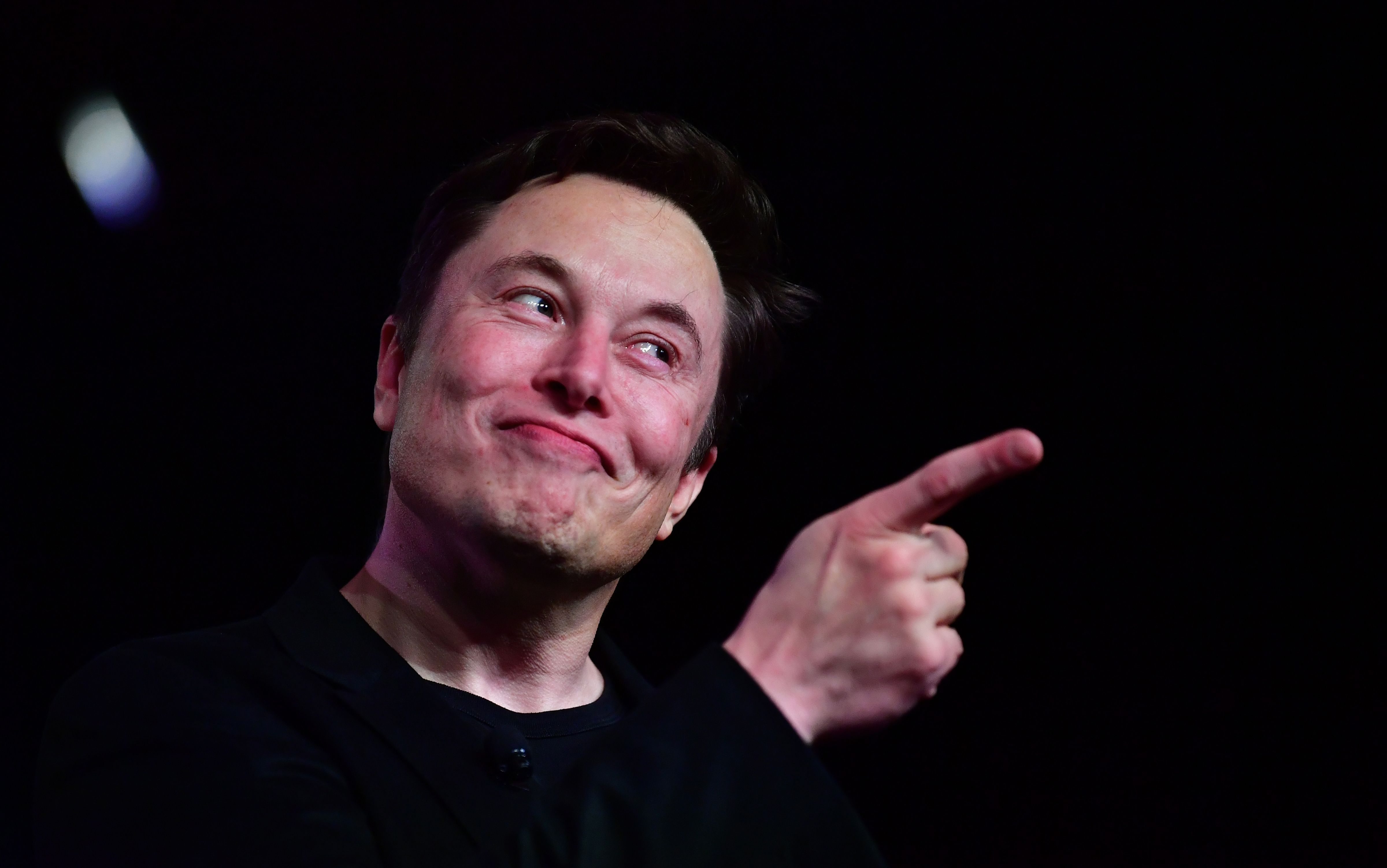 Click to open the image gallery Elon Musk speaking at the Tesla Model Y unveiling event in Hawthorne, California