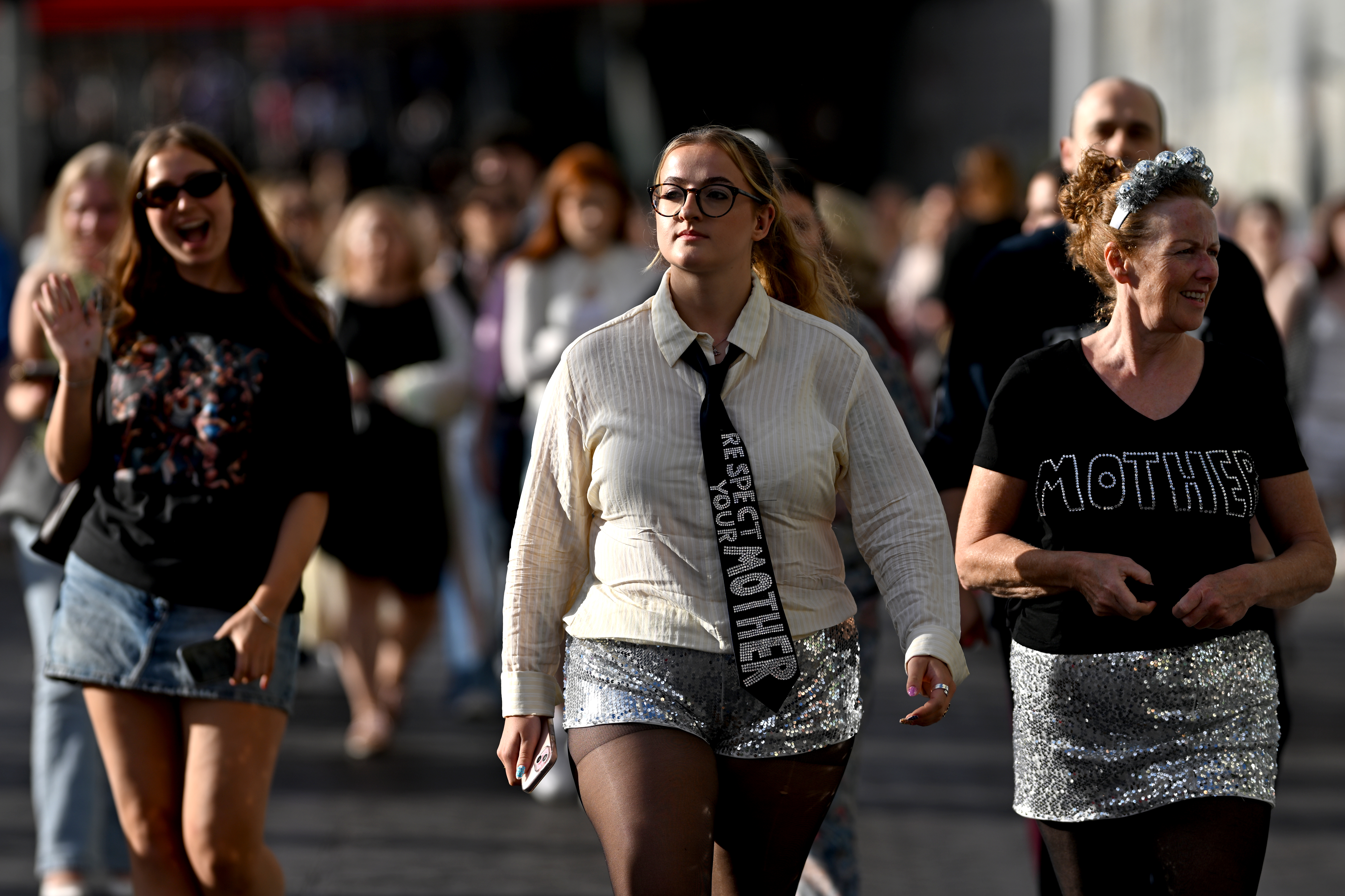Fans arriving at Wembley Stadium for Harry Styles' "Together, Together" tour
