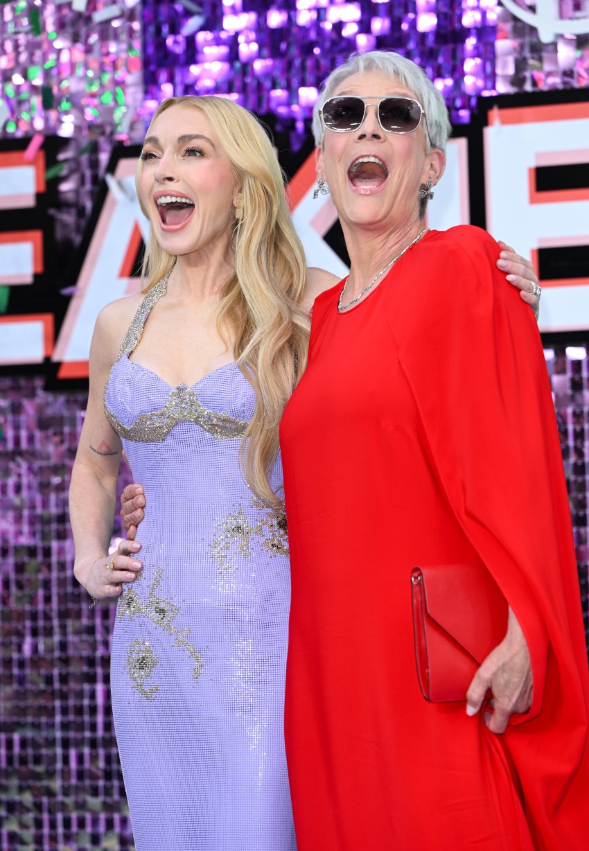 Lindsay Lohan and Jamie Lee Curtis at the Freakier Friday UK premiere at Odeon Luxe Leicester Square in London
