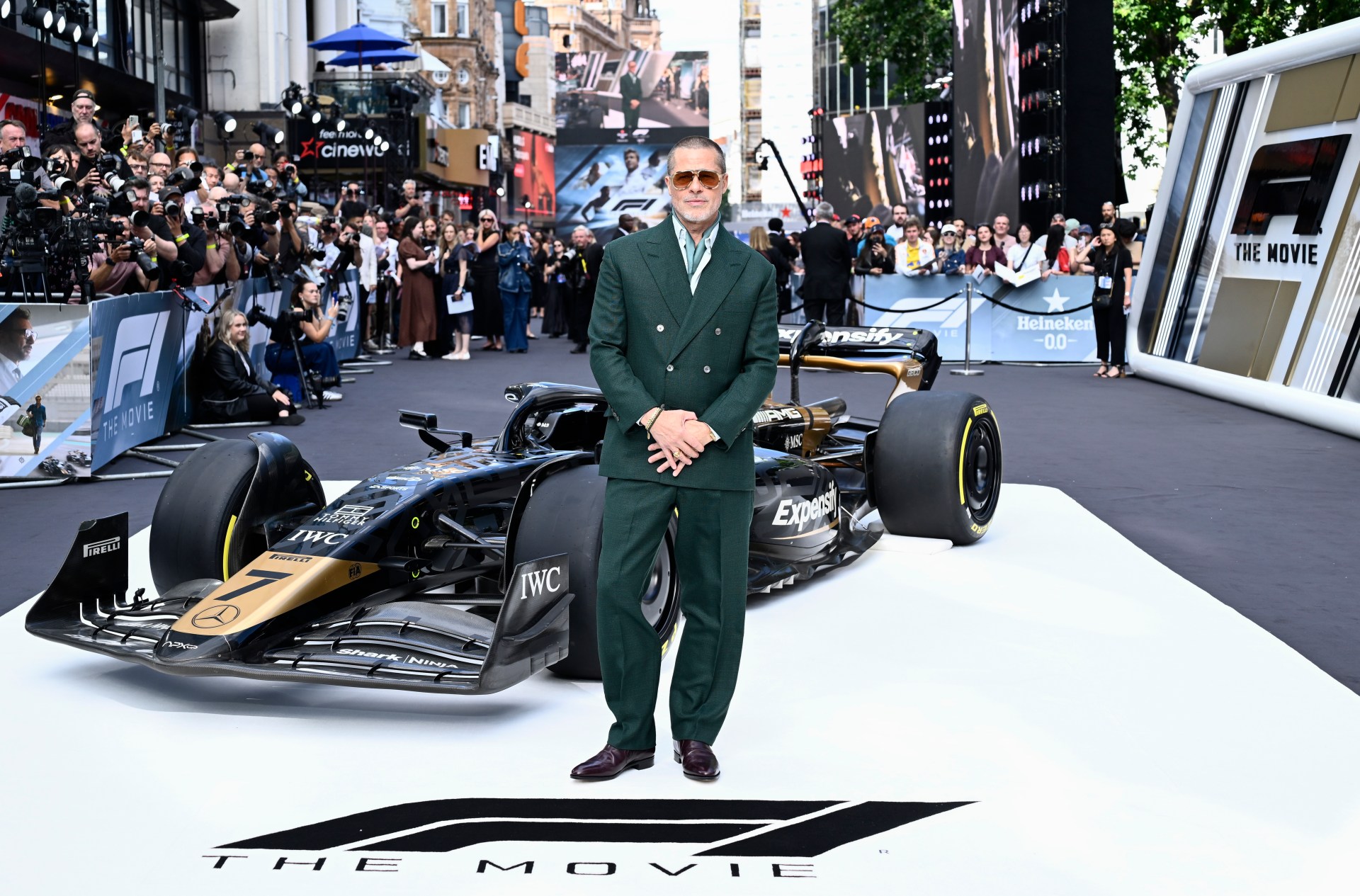 Brad Pitt at the F1: The Movie European premiere at Cineworld Leicester Square in London