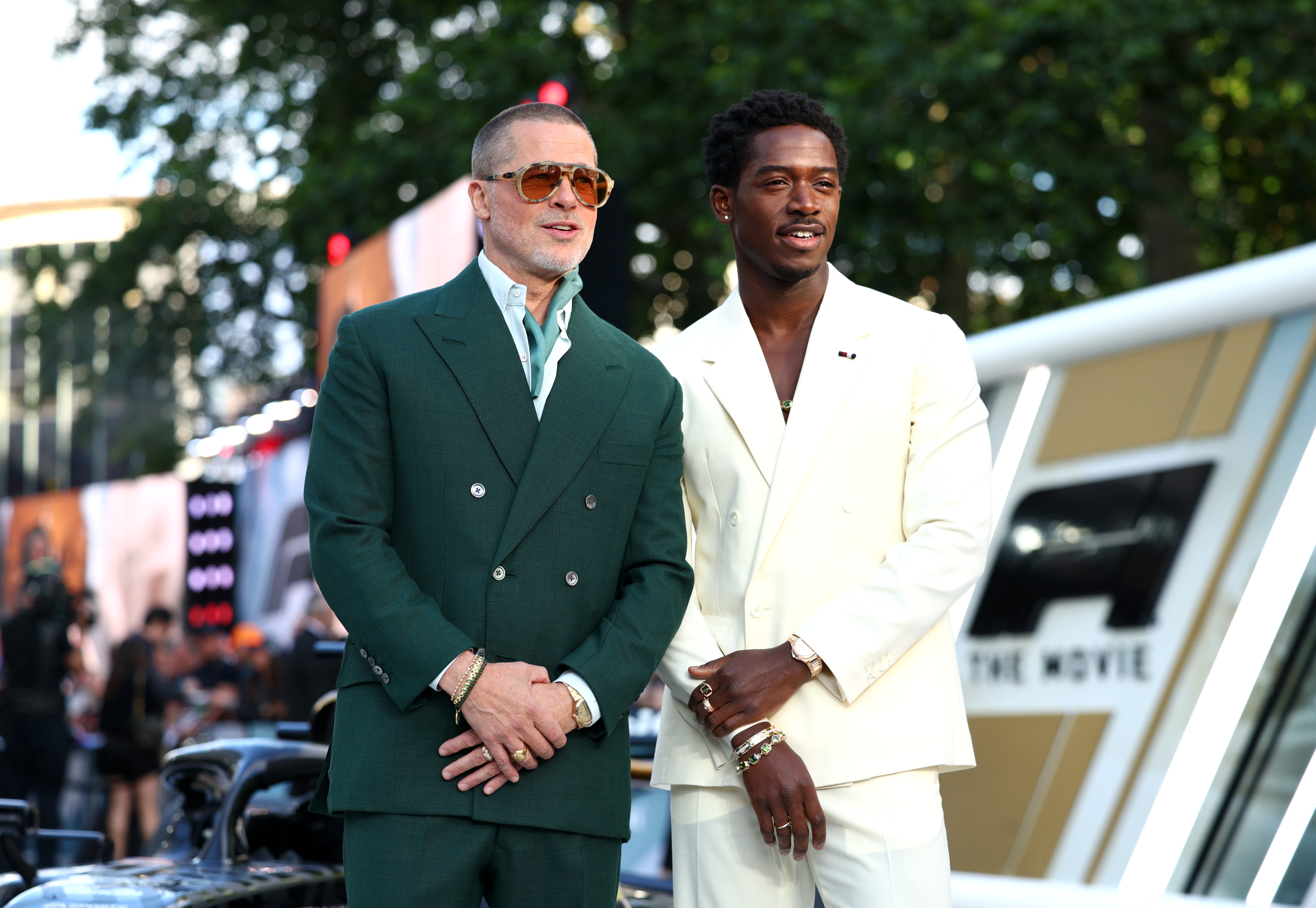 Brad Pitt and Damson Idris at the European premiere of F1 The Movie at Cineworld Leicester Square in London