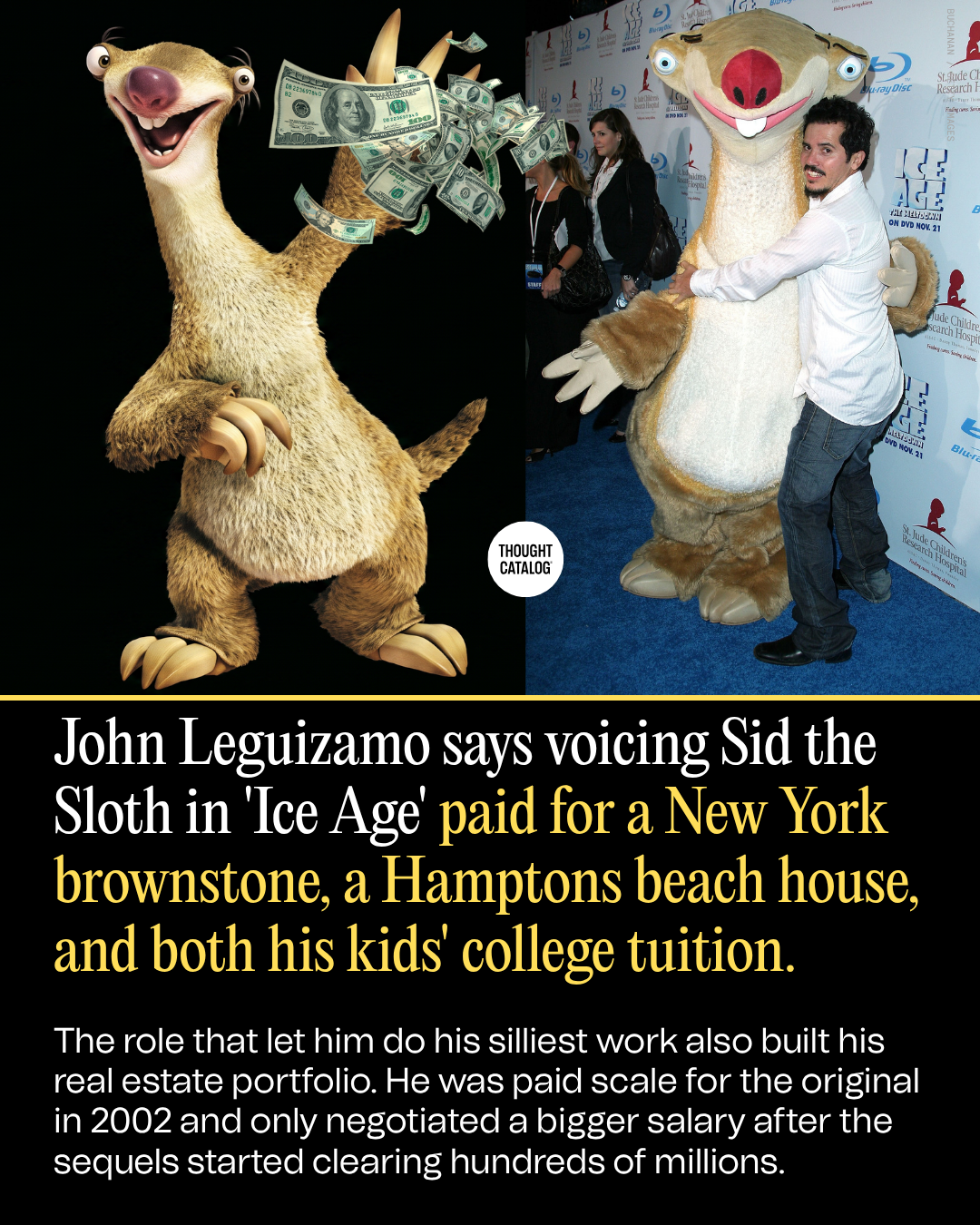 John Leguizamo Says Voicing Sid the Sloth in 'Ice Age' Paid for a New York Brownstone, a Hamptons Beach House, and Both His Kids' College Tuition