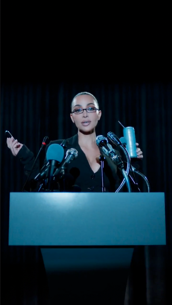 Kim Kardashian in her energy drink brand launch advertisement