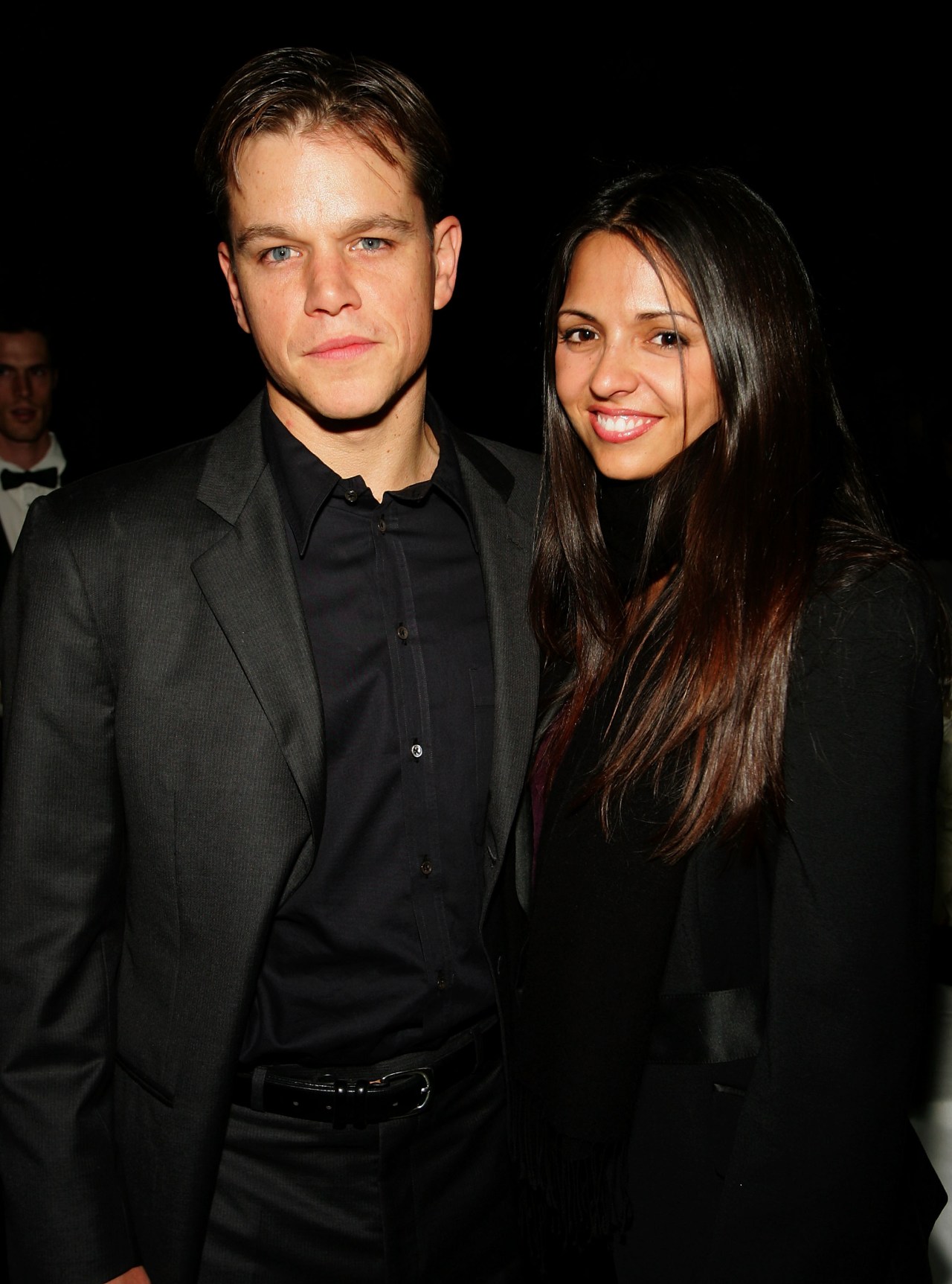 Matt Damon and Luciana Barroso at the Syriana premiere after party at the New York Public Library in 2005