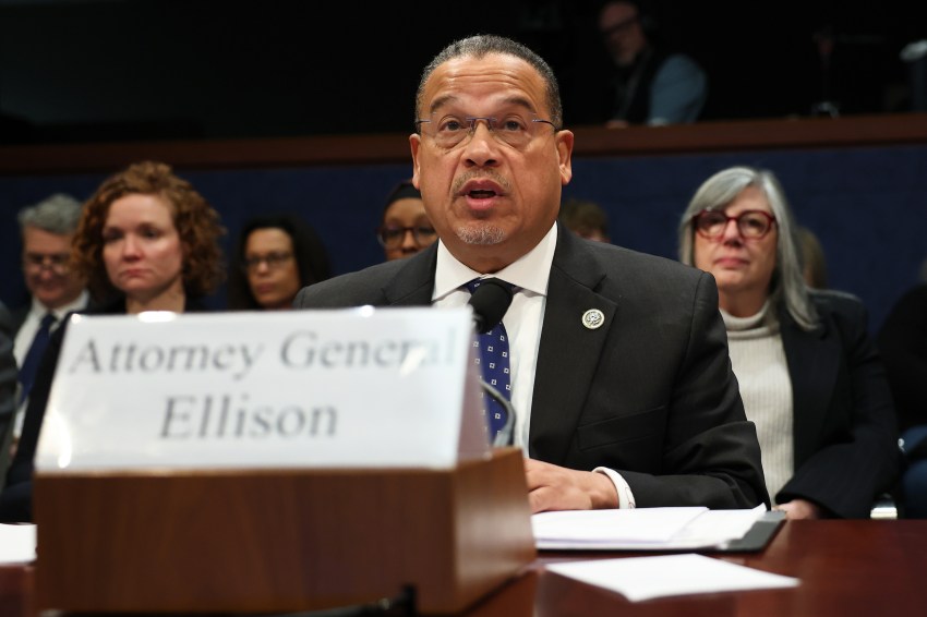 Minnesota Attorney General Keith Ellison testifying before a House Oversight Committee hearing at the U.S. Capitol