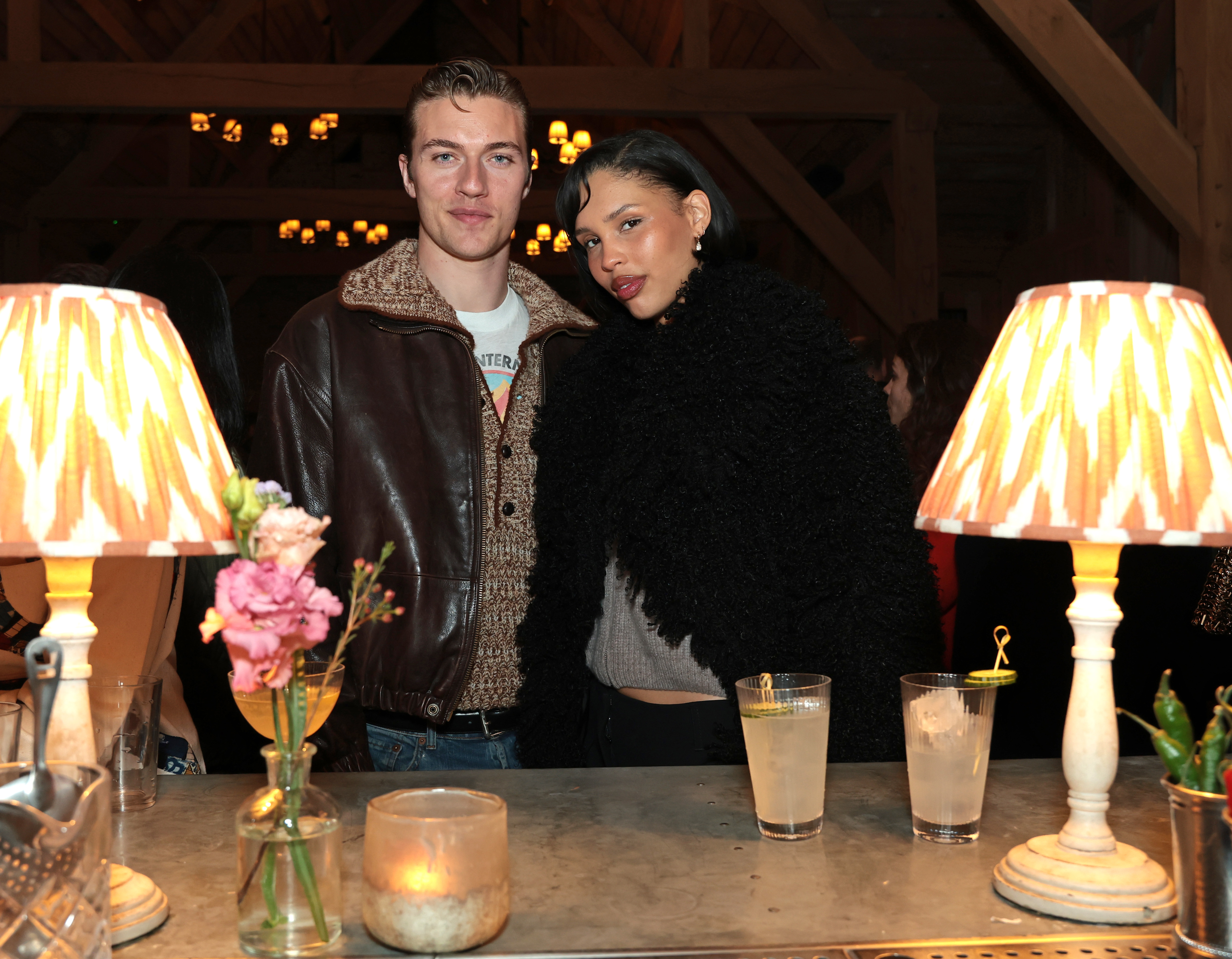 Lucky Blue Smith and Nara Aziza Smith at the Business of Fashion VOICES 2024 dinner at Soho Farmhouse in Chipping Norton, England