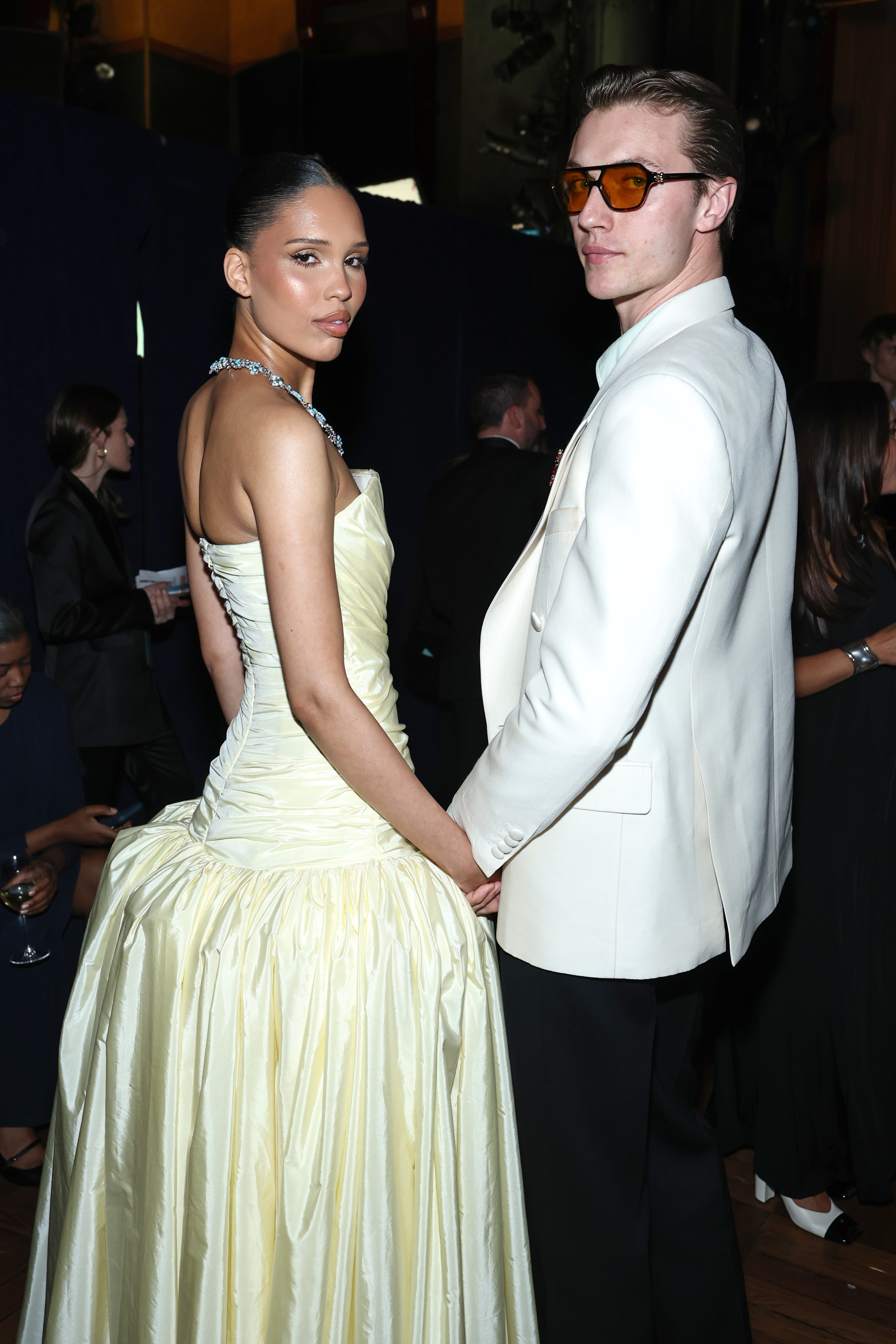 Click to open the image gallery Nara Smith and Lucky Blue Smith at the Tiffany & Co. Blue Book 2026 launch event at Park Avenue Armory in New York City