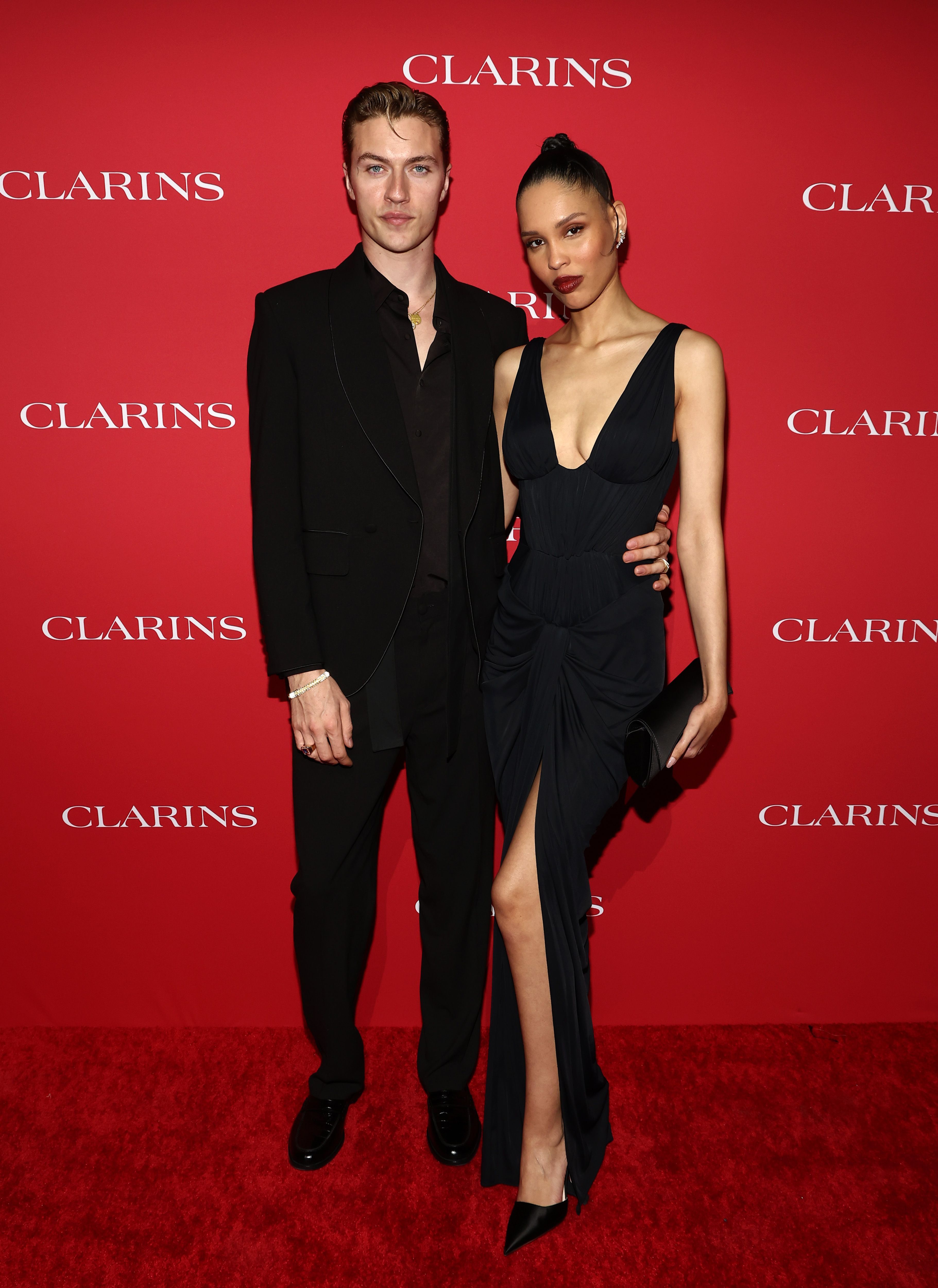 Click to open the image gallery Lucky Blue Smith and Nara Smith standing together at the Academy Museum of Motion Pictures in Los Angeles
