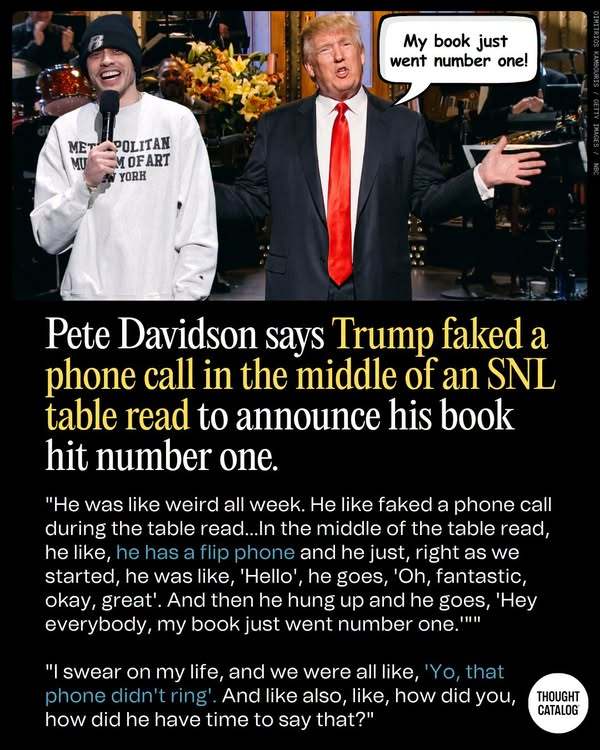 Pete Davidson Once Watched Trump Fake a Phone Call at an SNL Table Read