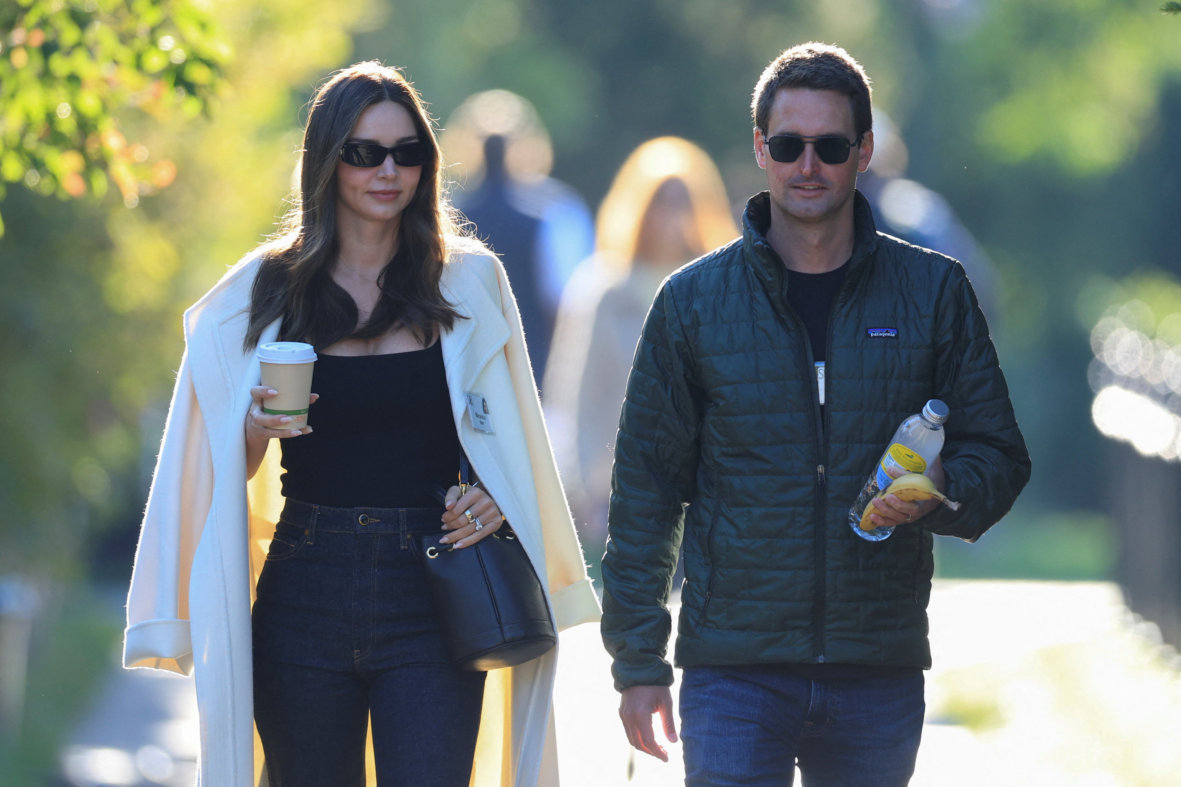 Miranda Kerr and Snapchat CEO Evan Spiegel at the Allen and Co. Sun Valley Conference in Sun Valley, Idaho