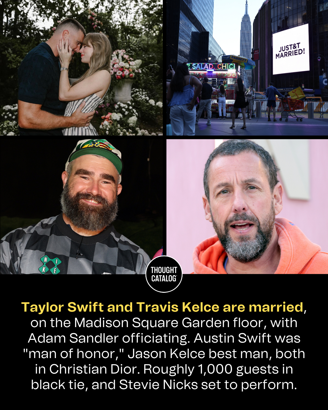 Taylor Swift and Travis Kelce Got Married on the Madison Square Garden Floor, with Adam Sandler Officiating
