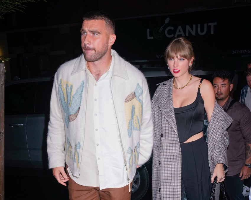 Taylor Swift and Travis Kelce arriving at the SNL Afterparty in New York City