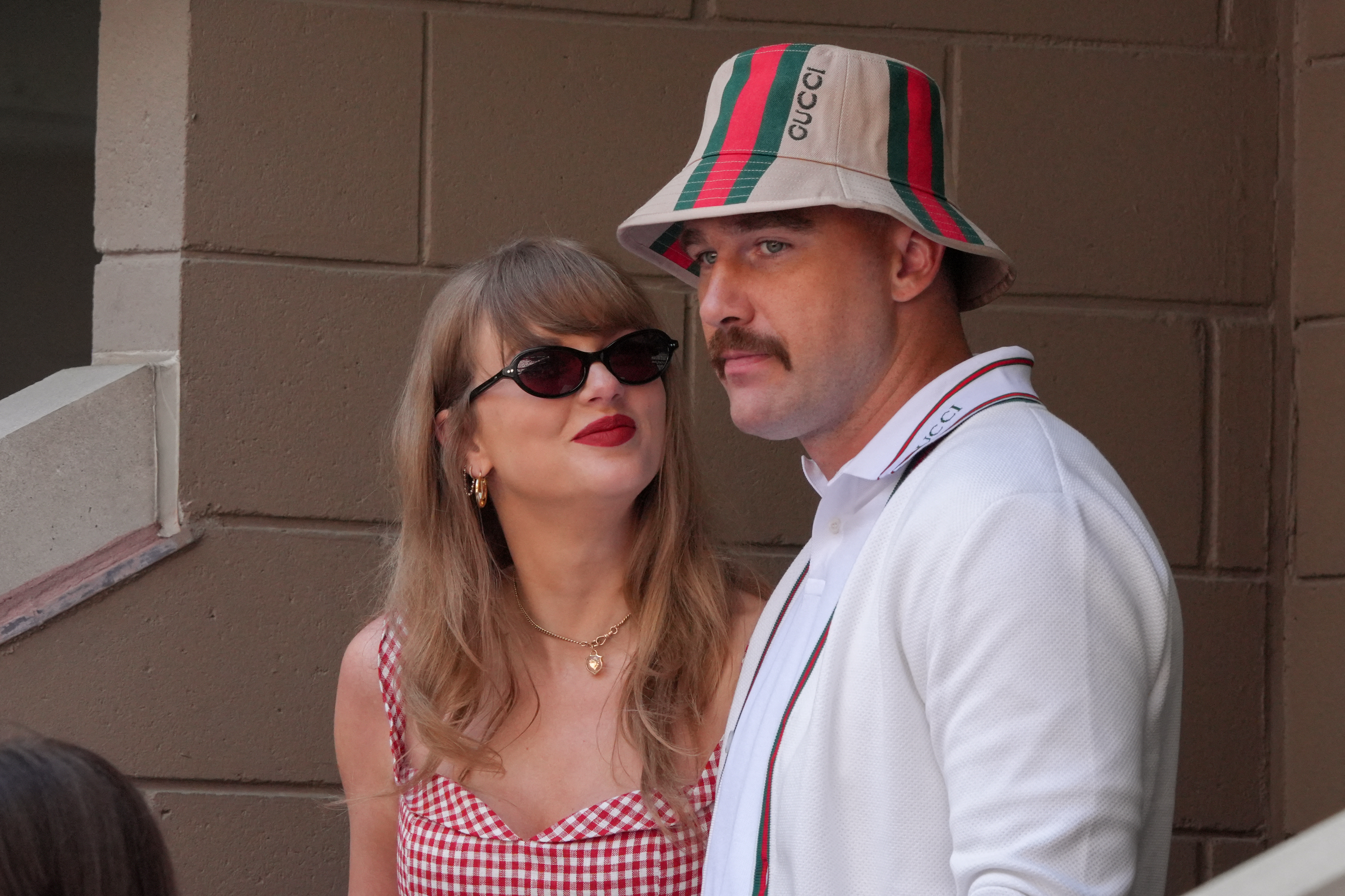 Click to open the image gallery Taylor Swift and Travis Kelce seated together at the US Open men's final in New York City