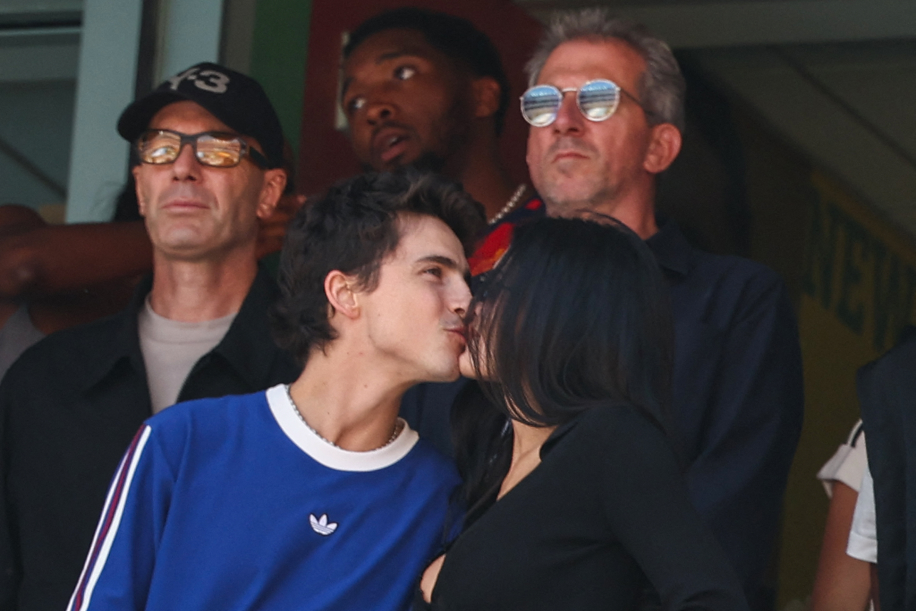 Click to open the image gallery Timothée Chalamet and Kylie Jenner kissing in a suite at the World Cup final in East Rutherford, NJ