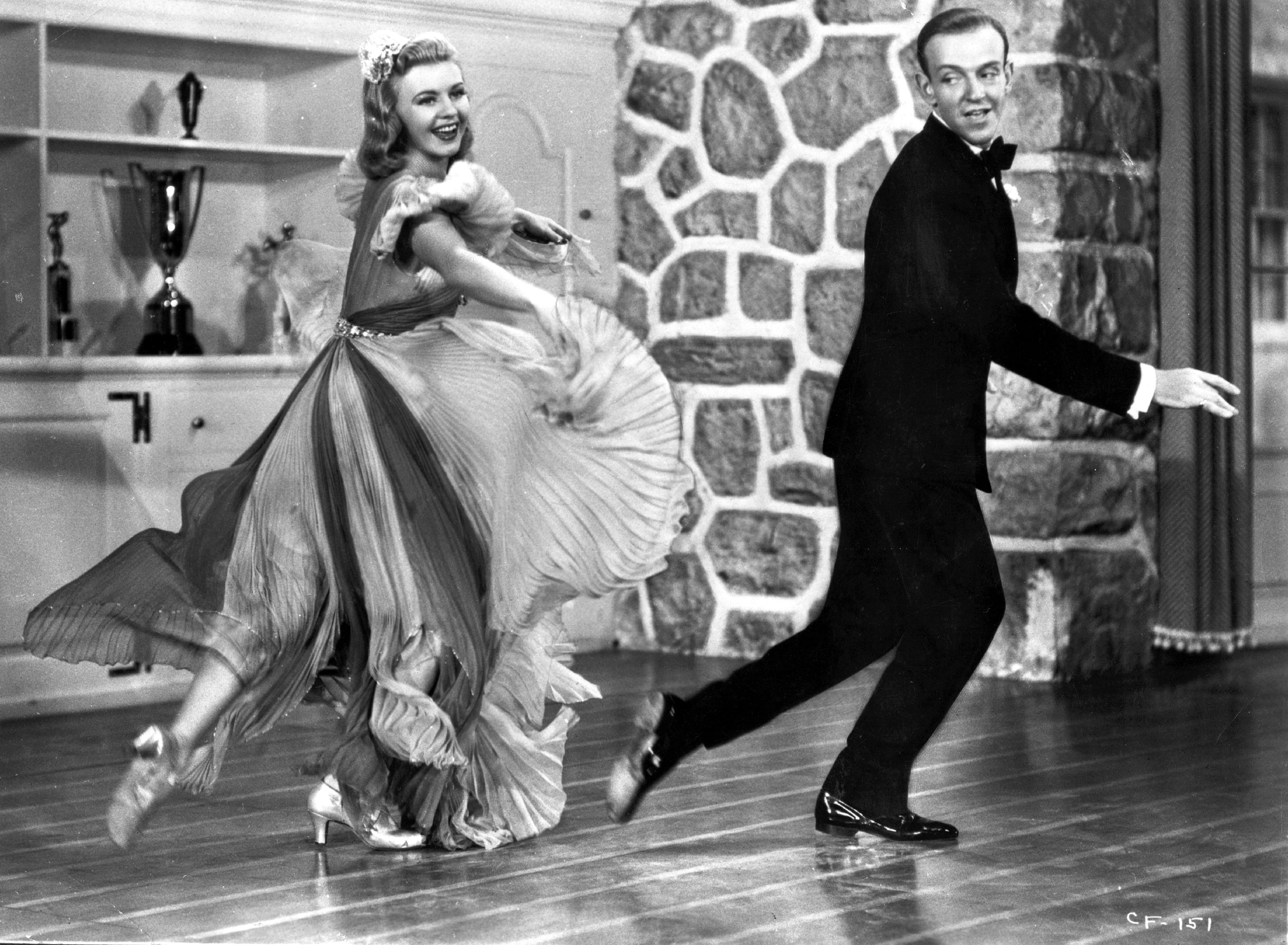 Fred Astaire and Ginger Rogers in a scene from the 1938 musical film Carefree