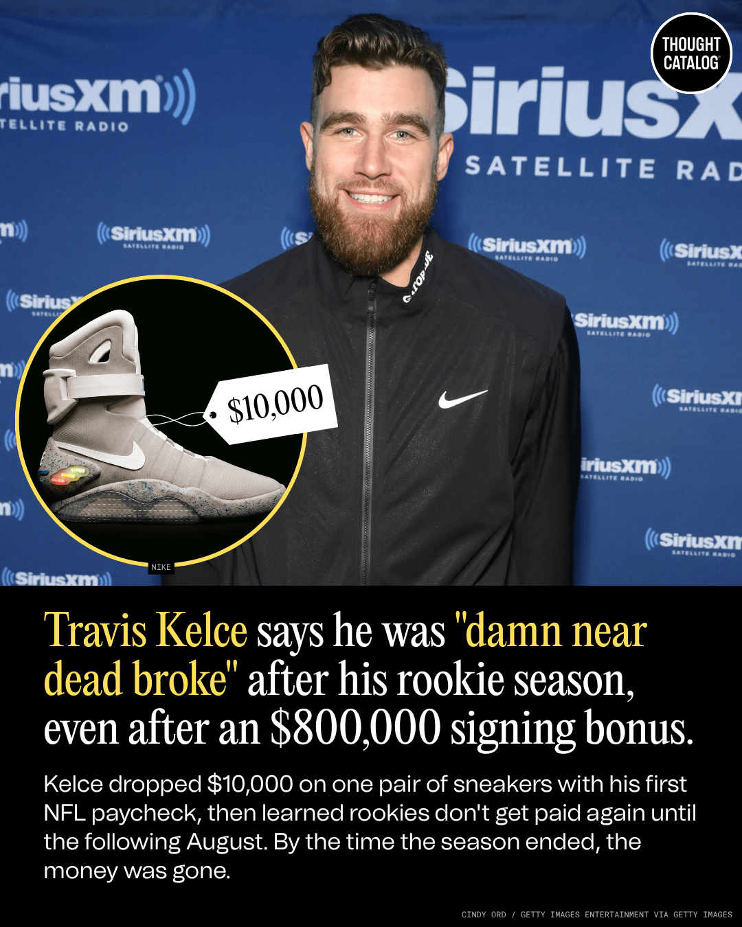 Travis Kelce Says He Was "Damn Near Dead Broke" After His Rookie Season, Even After an $800,000 Signing Bonus