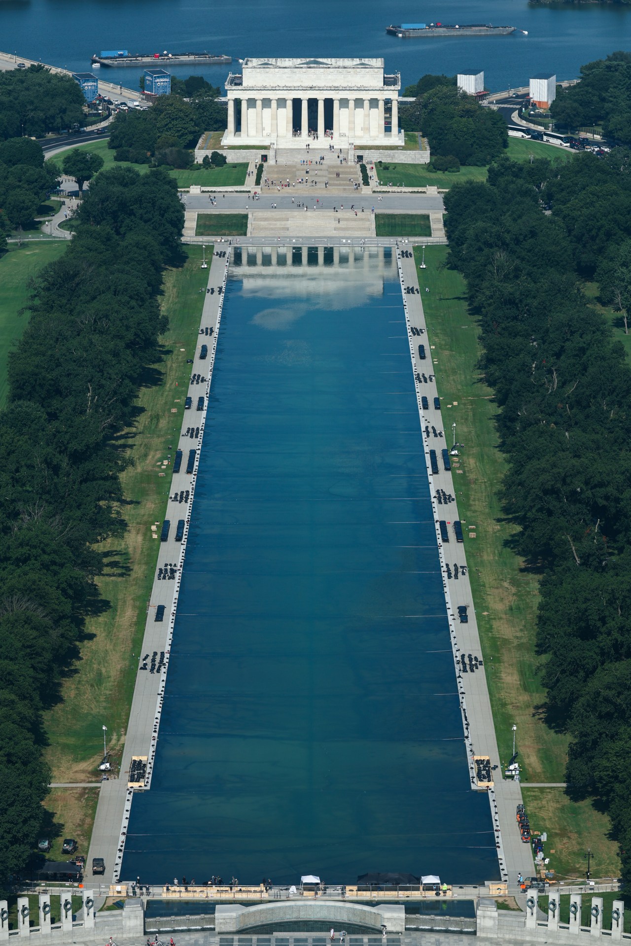 The Lincoln Memorial reflecting pool along the National Mall in Washington, D.C.